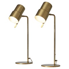 Rare Hans-Agne Jakobsson Desk Lamps ‘Nicke’ in Brass