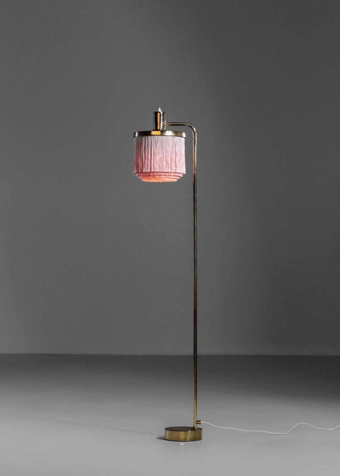 Rare Hans Agne Jakobsson Floor Lamp Rose Fringe G109 6
