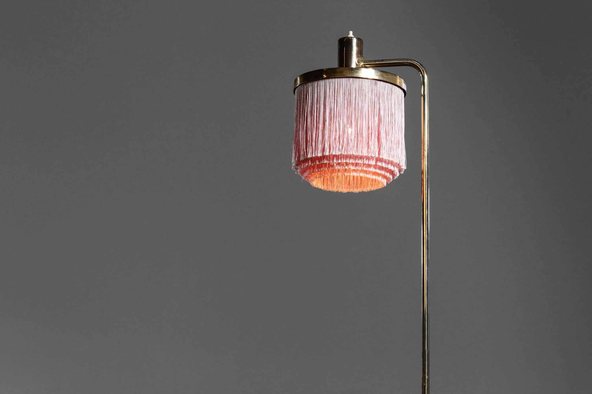 Rare Hans Agne Jakobsson Floor Lamp Rose Fringe G109 9