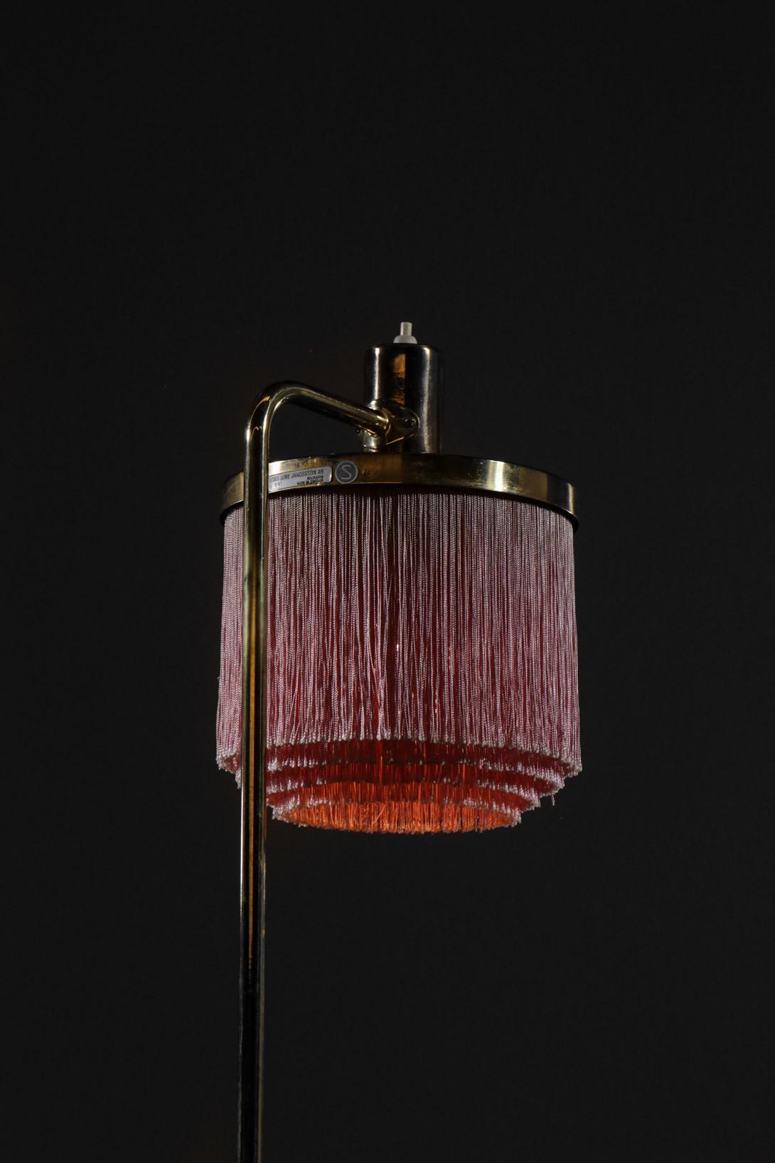 Rare Hans Agne Jakobsson Floor Lamp Rose Fringe G109 10