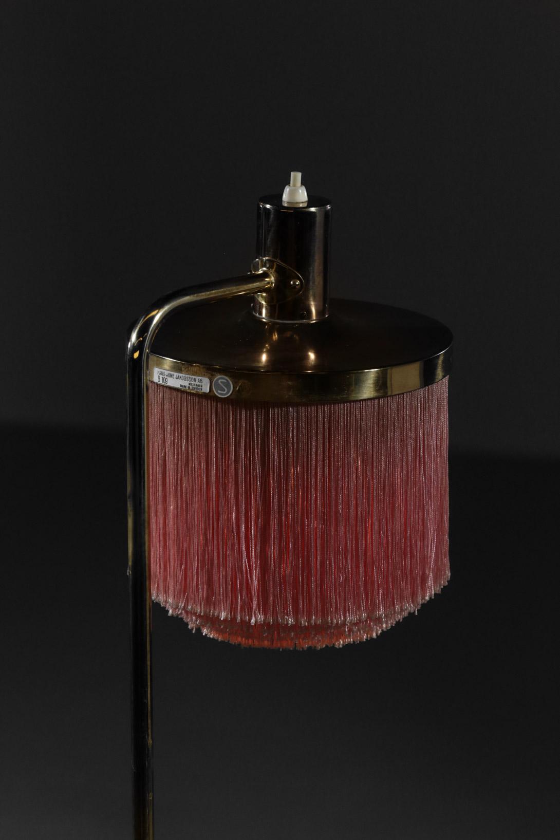 Rare Hans Agne Jakobsson Floor Lamp Rose Fringe G109 11