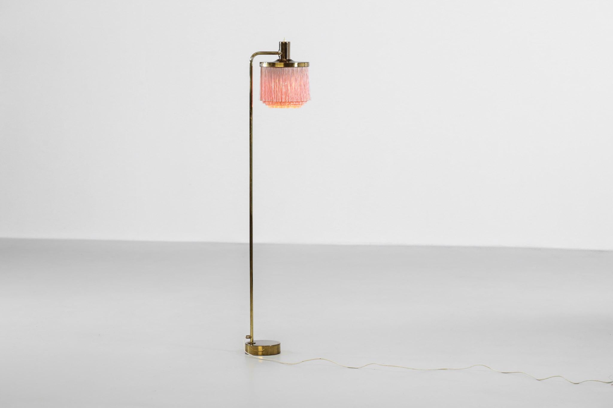Scandinavian Modern Rare Hans Agne Jakobsson Floor Lamp Rose Fringe G109