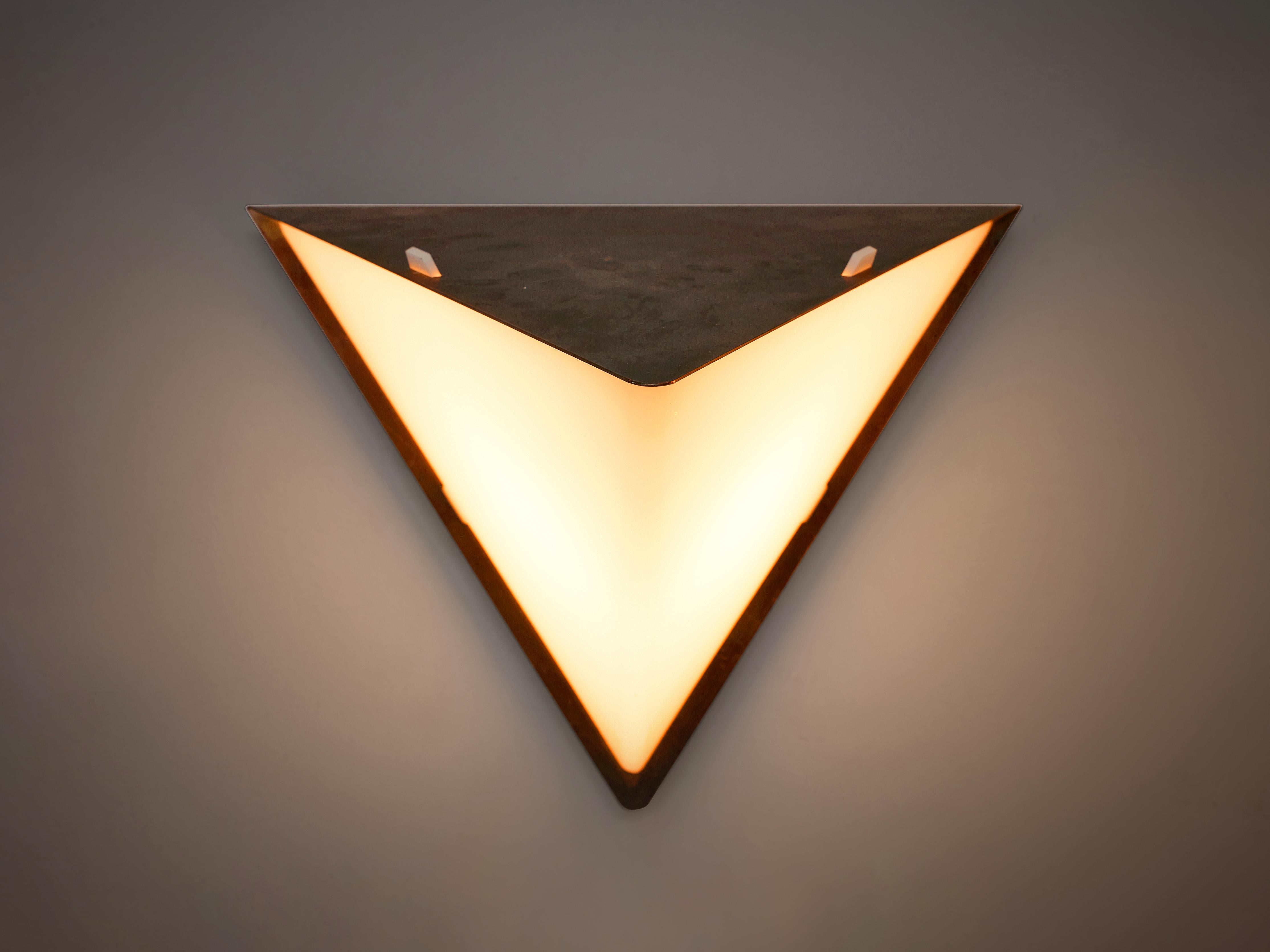Mid-Century Modern Rare Hans-Agne Jakobsson Geometric Wall Light in Copper and Acrylic