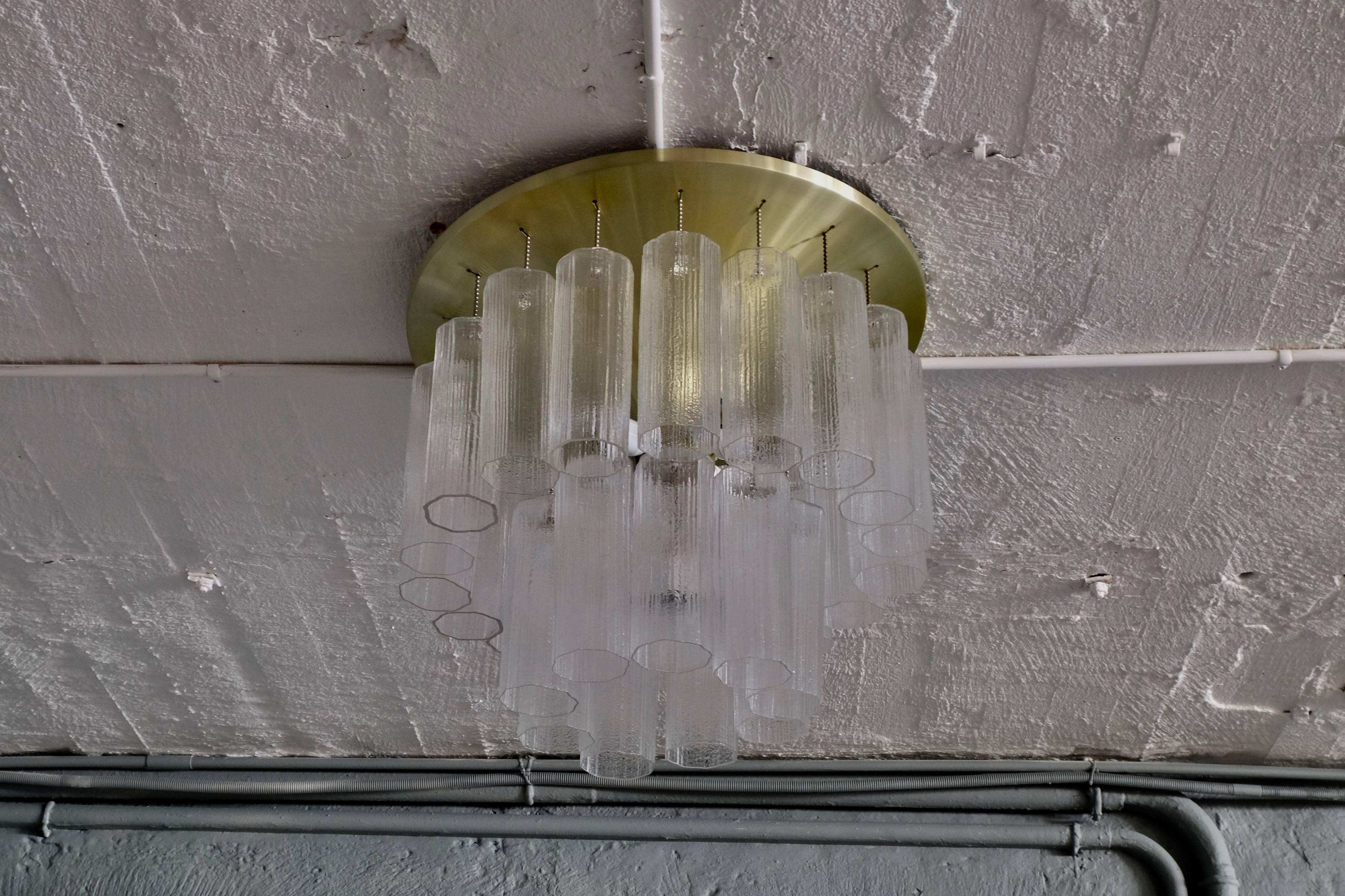 Scandinavian Modern Rare Hans-Agne Jakobsson Glass Flush Mount/Chandelier, 1970s For Sale