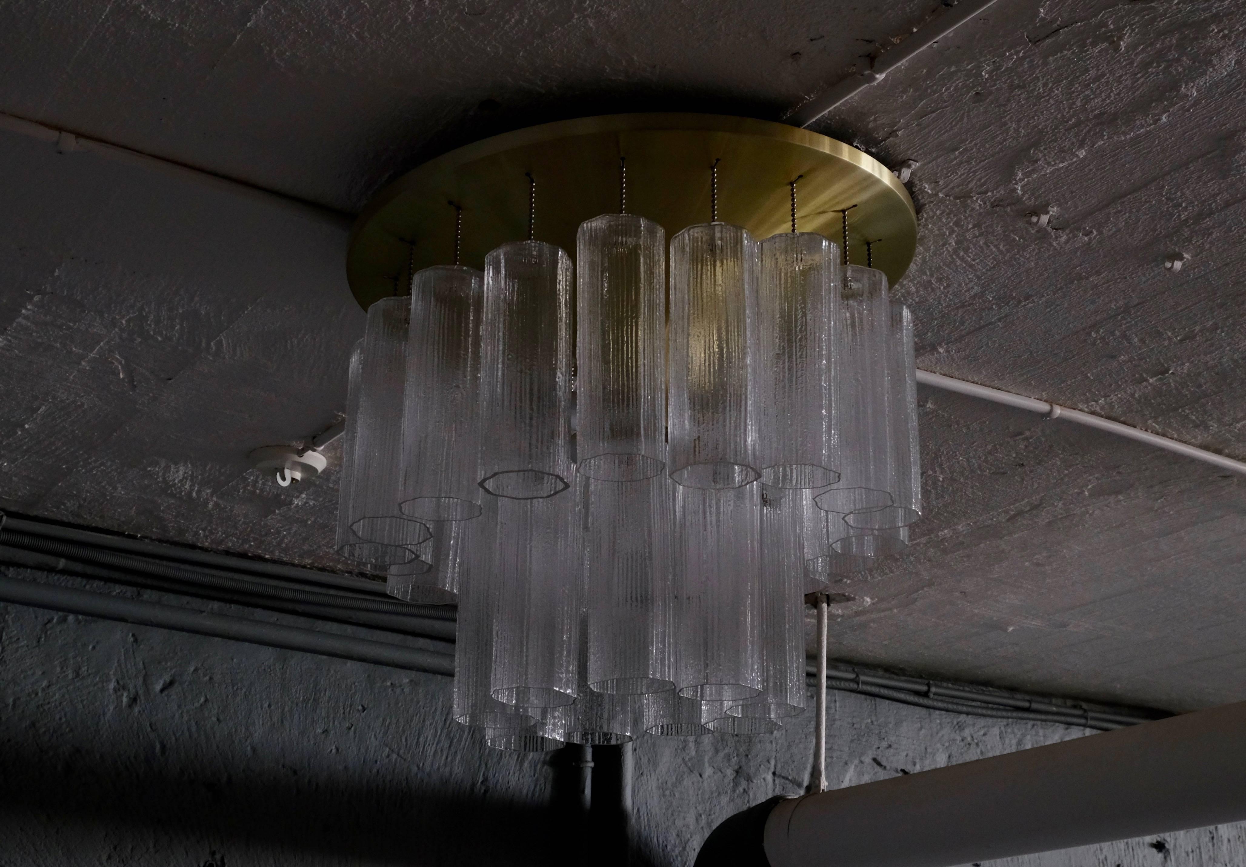 Late 20th Century Rare Hans-Agne Jakobsson Glass Flush Mount/Chandelier, 1970s For Sale