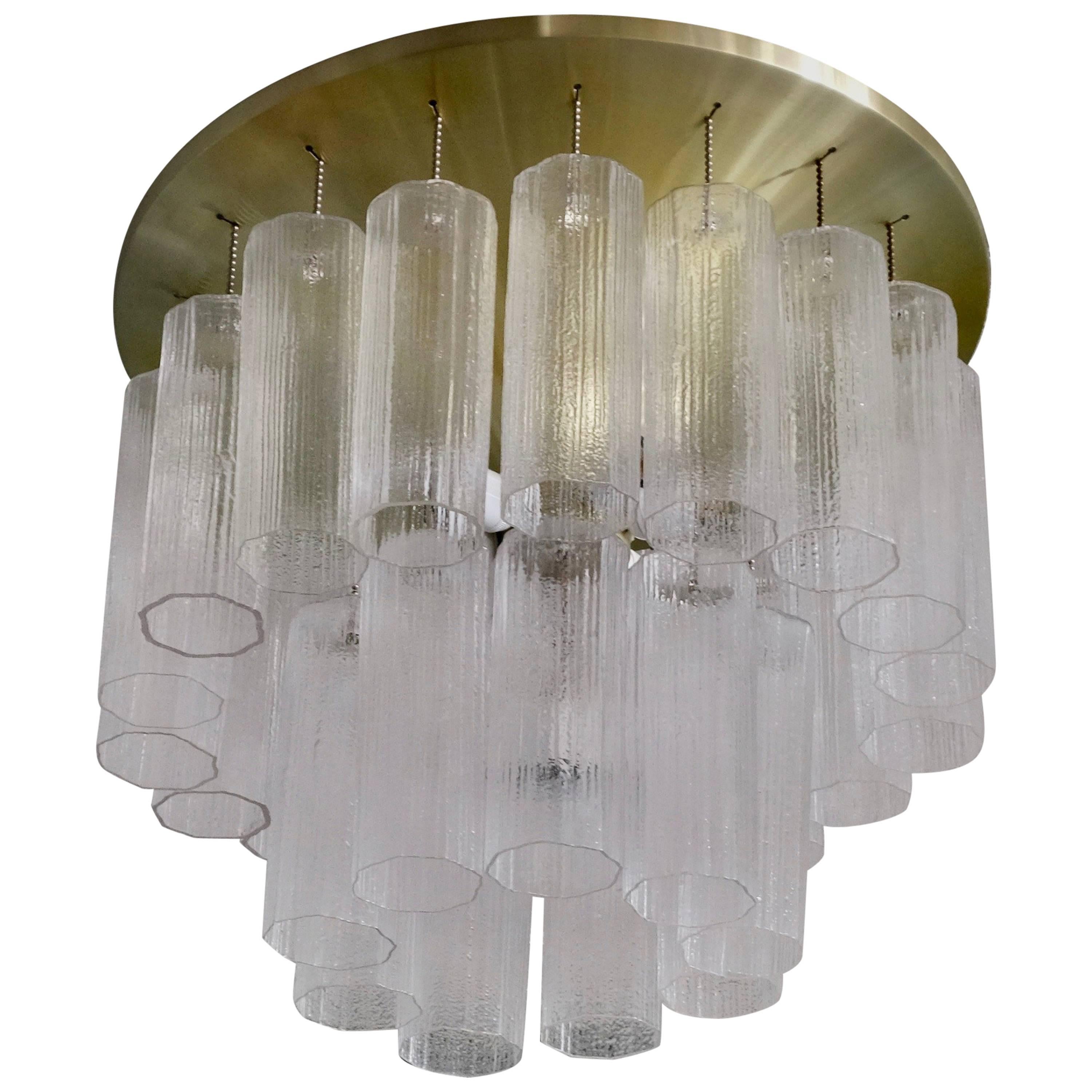 Rare Hans-Agne Jakobsson Glass Flush Mount/Chandelier, 1970s For Sale