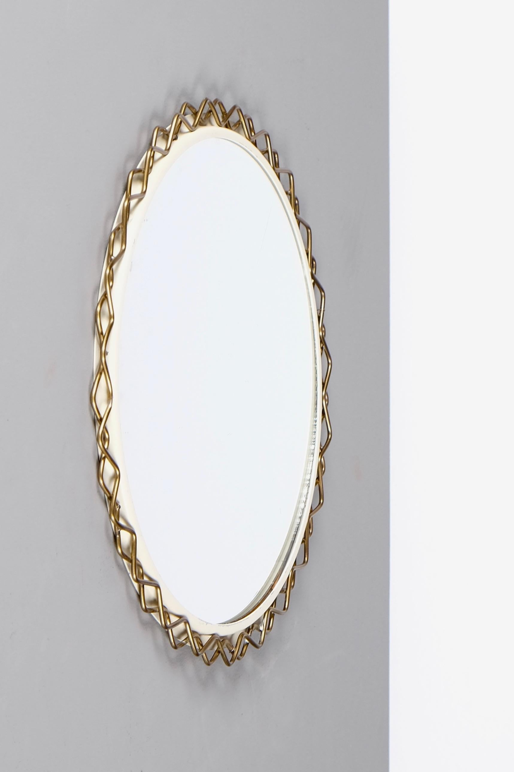 Mid-20th Century Rare Hans-Agne Jakobsson Mirror, Sweden, 1950s For Sale
