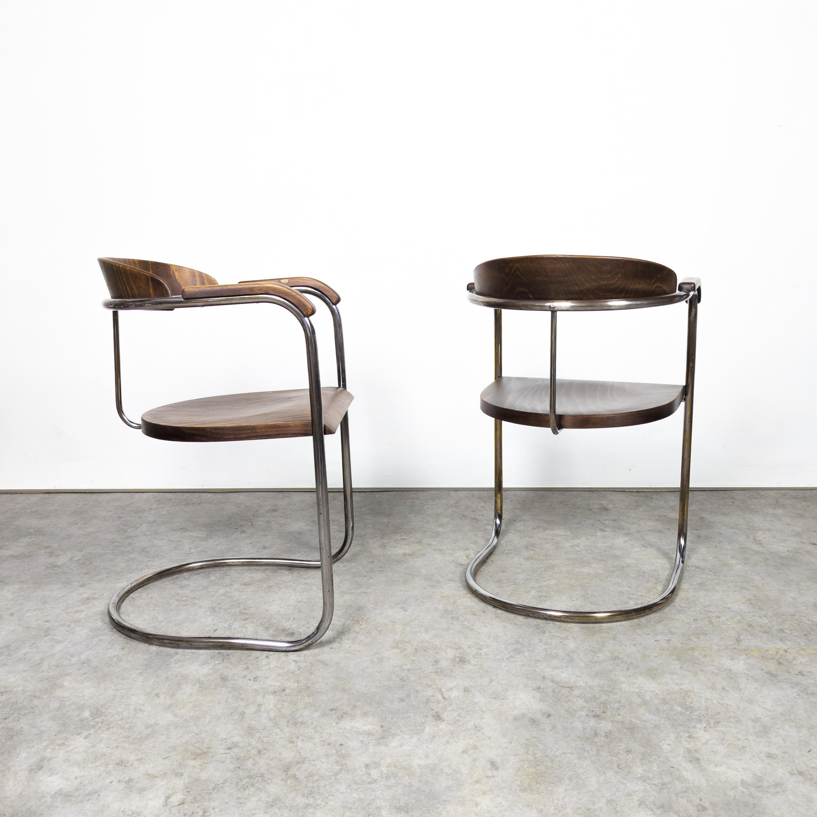 Mid-20th Century Rare Hans and Wassily Luckhardt SS 33 armchairs variant  For Sale