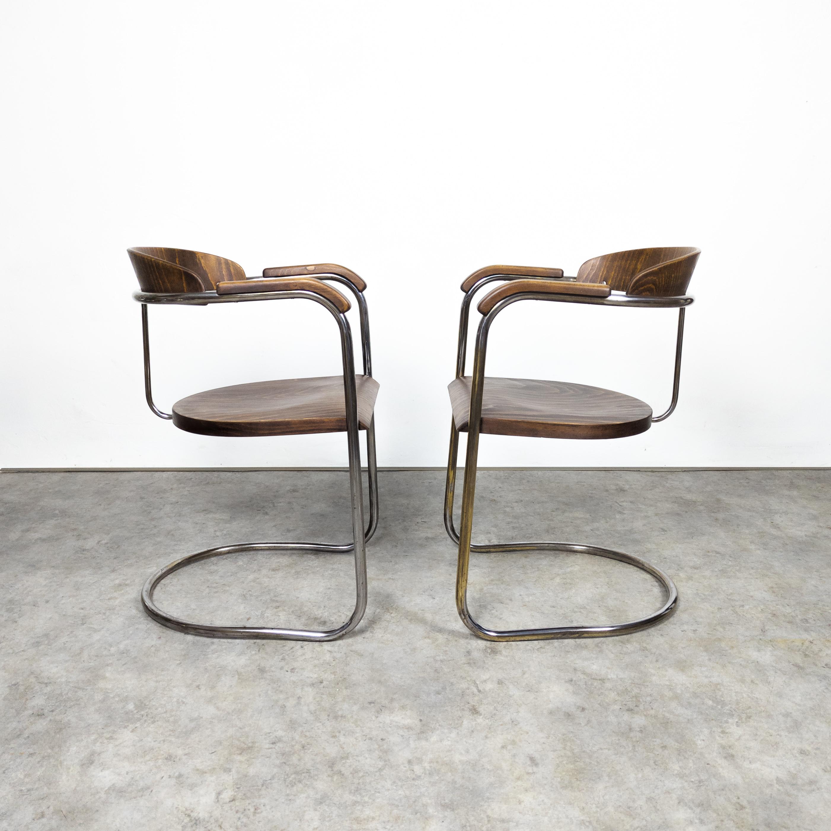 Steel Rare Hans and Wassily Luckhardt SS 33 armchairs variant  For Sale