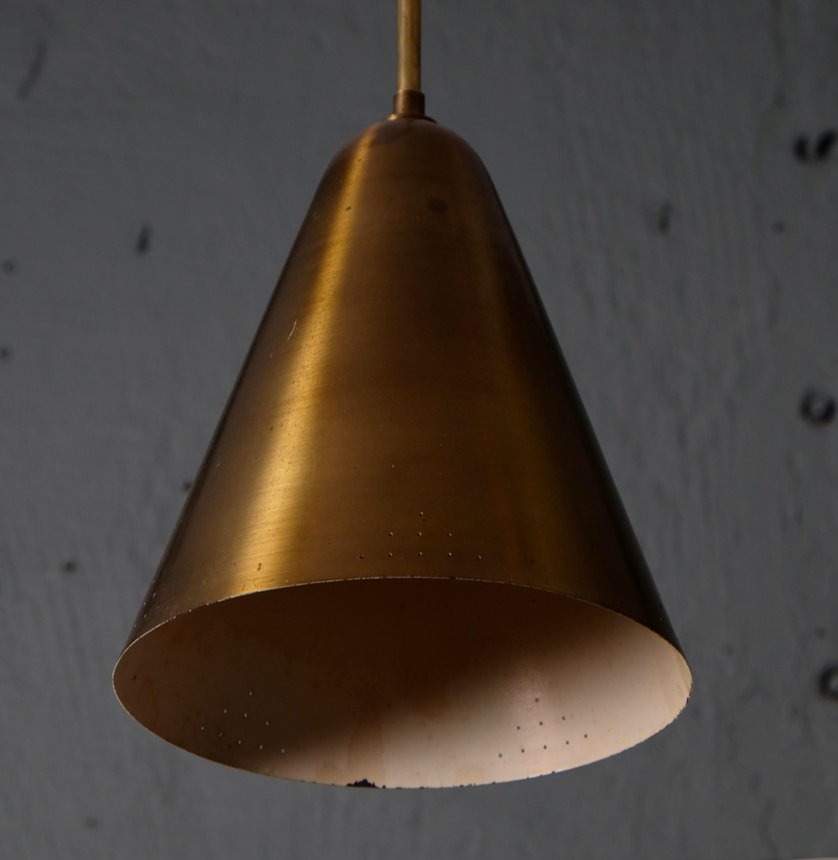 Swedish Rare Hans Bergström Brass Ceiling Lamp, 1950s For Sale