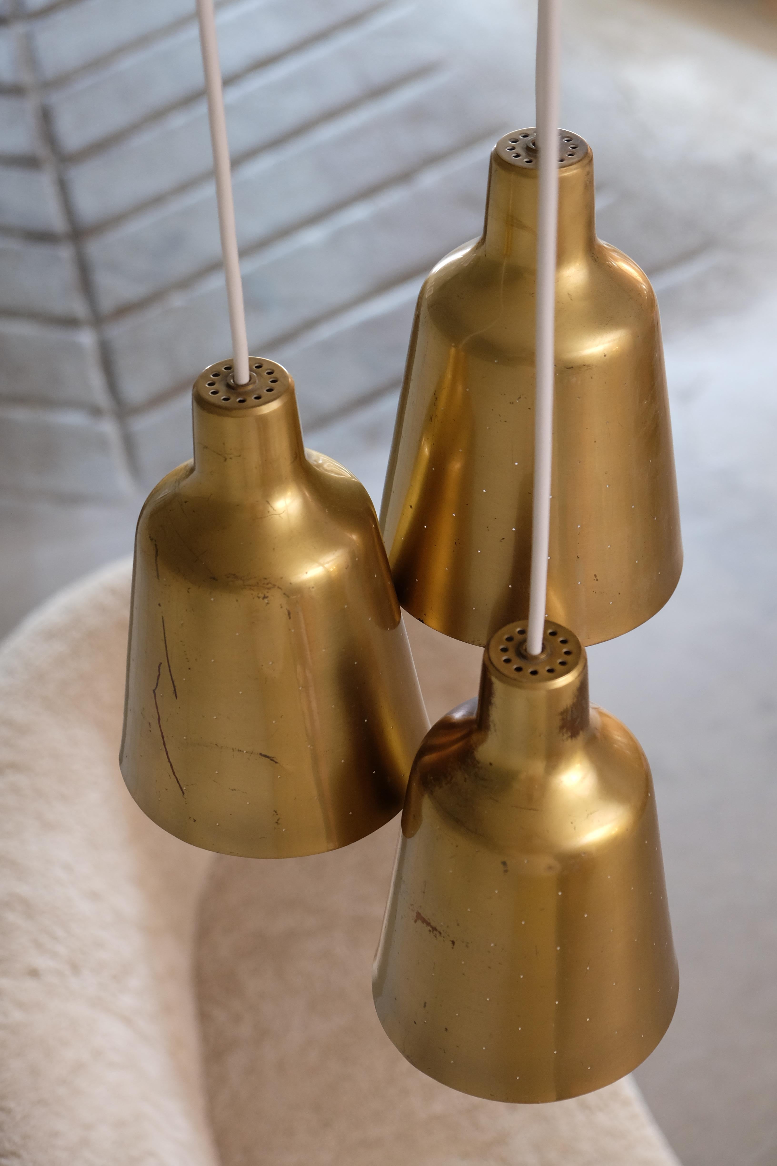 Rare Hans Bergström Brass Ceiling Lamp, 1950s For Sale 1