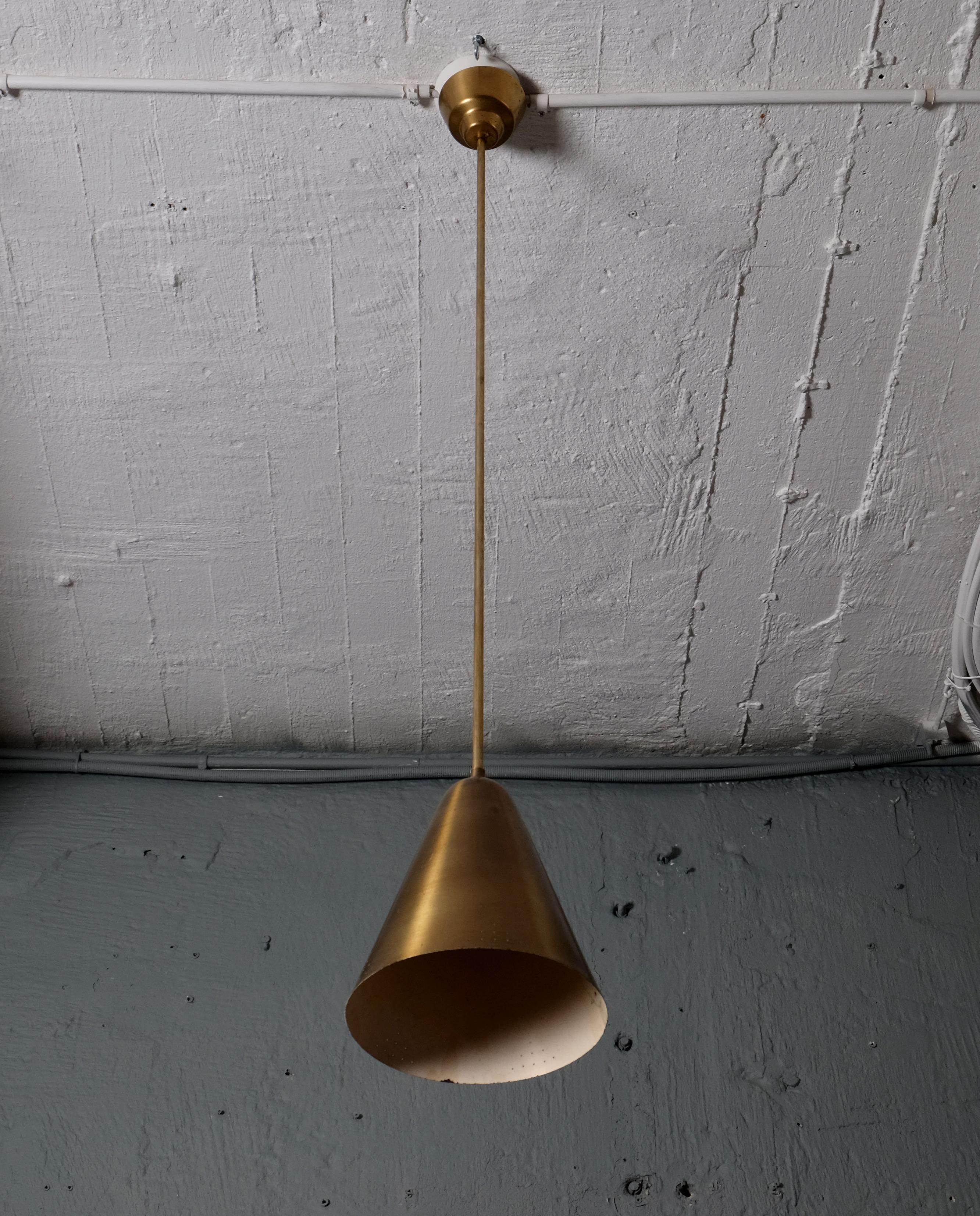 Rare Hans Bergström Brass Ceiling Lamp, 1950s For Sale 1