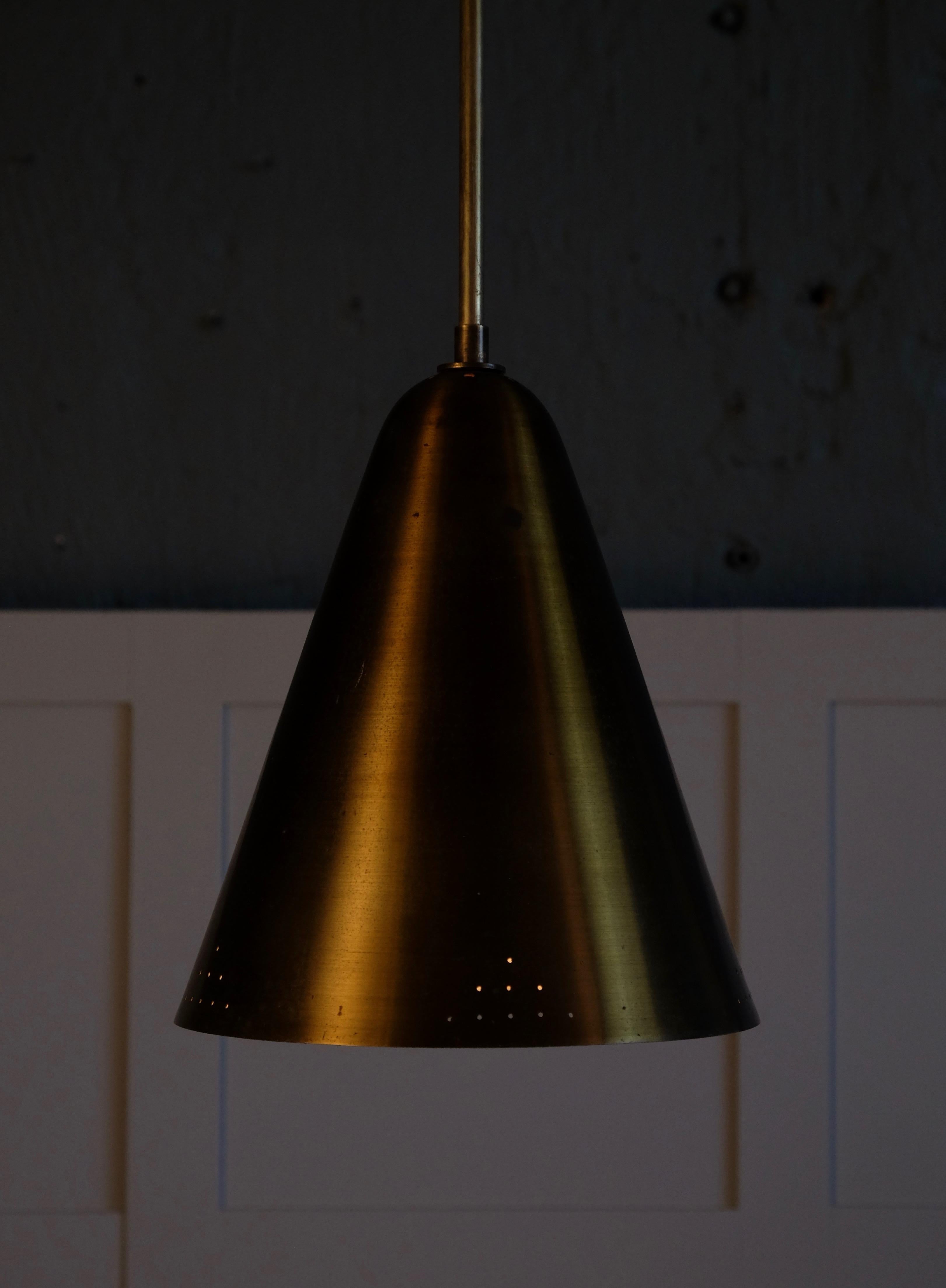 Rare Hans Bergström Brass Ceiling Lamp, 1950s For Sale 3
