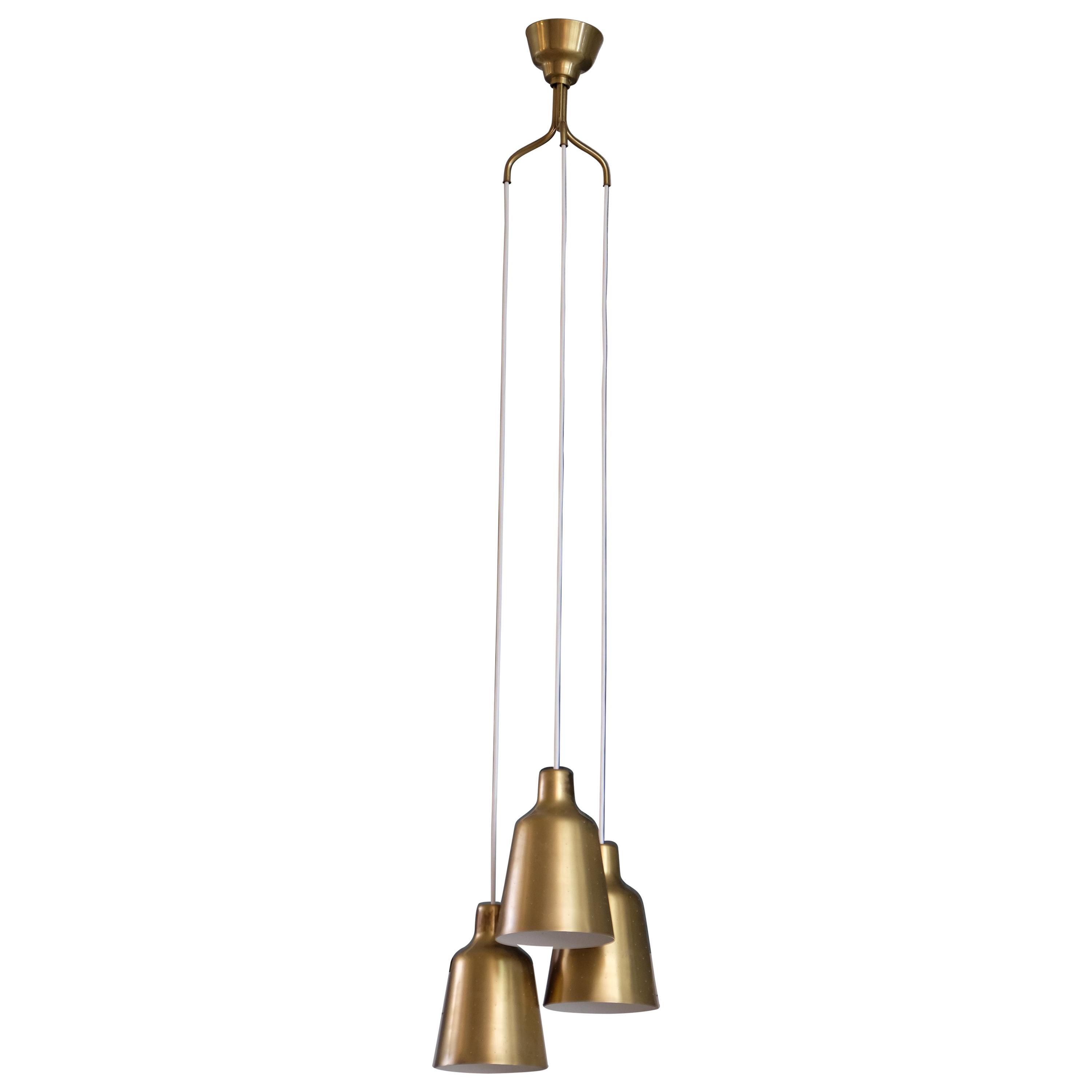 Rare Hans Bergström Brass Ceiling Lamp, 1950s For Sale