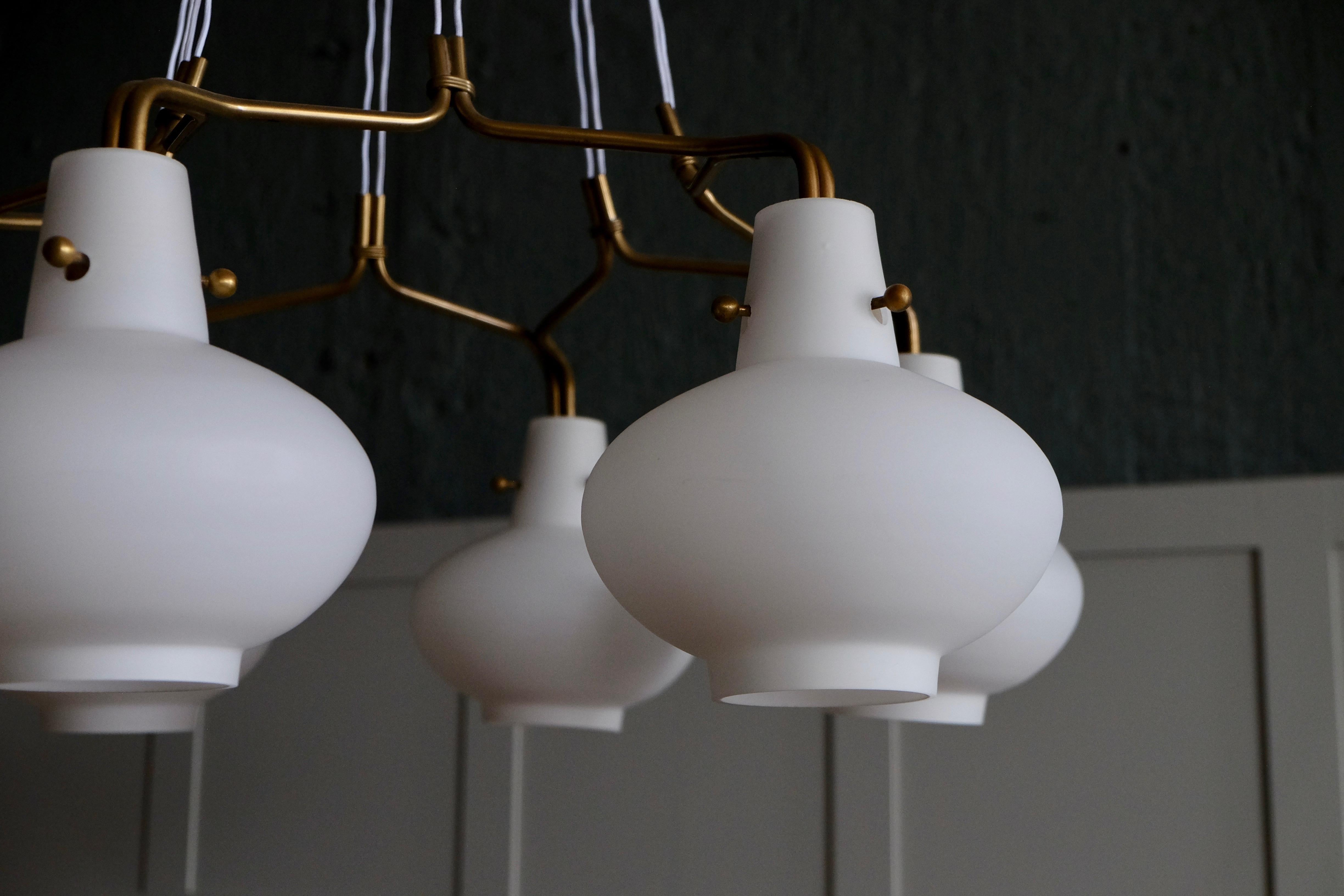 Swedish Rare Hans Bergström Chandeliers by Ateljé Lyktan, 1950s For Sale