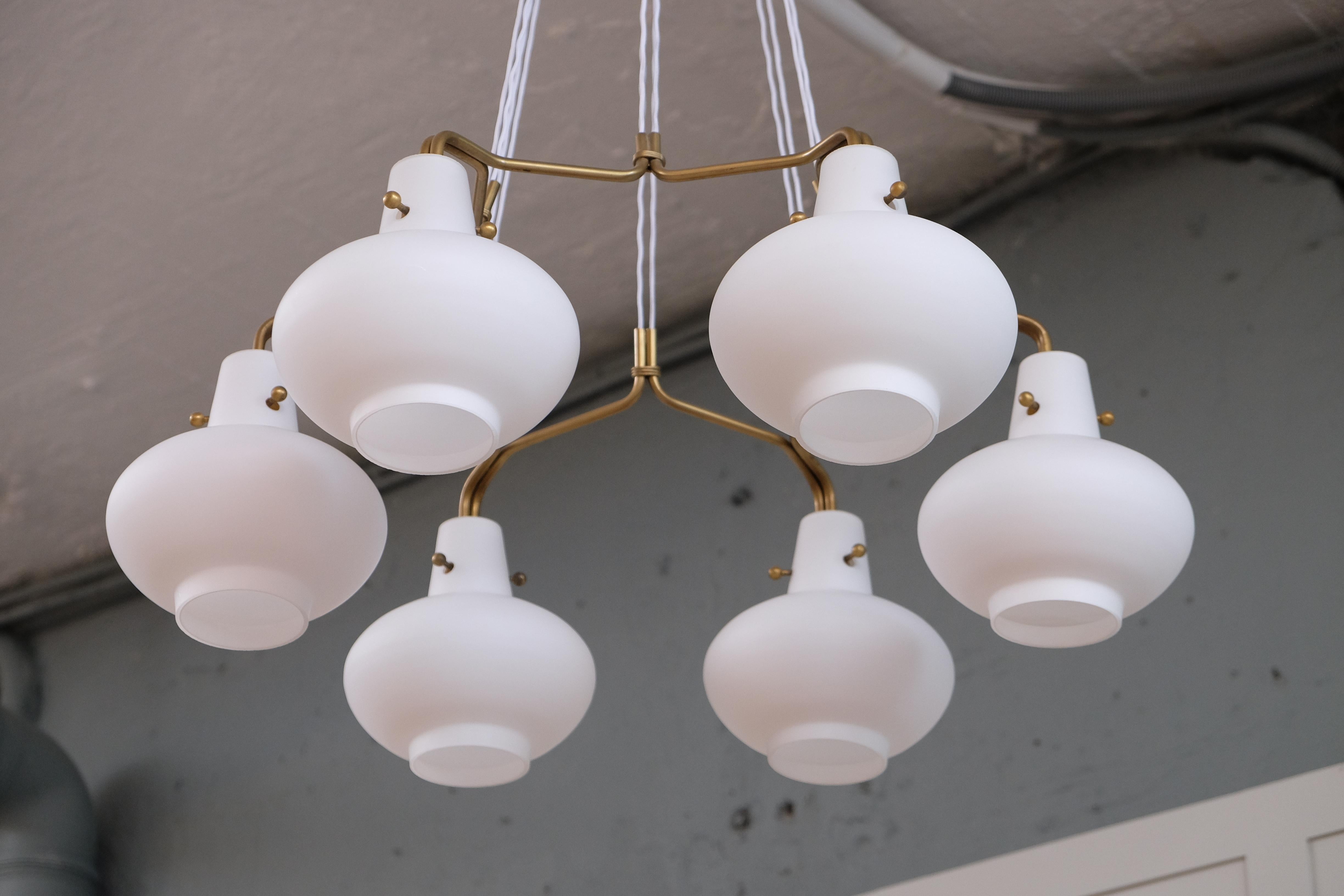 Mid-20th Century Rare Hans Bergström Chandeliers by Ateljé Lyktan, 1950s For Sale