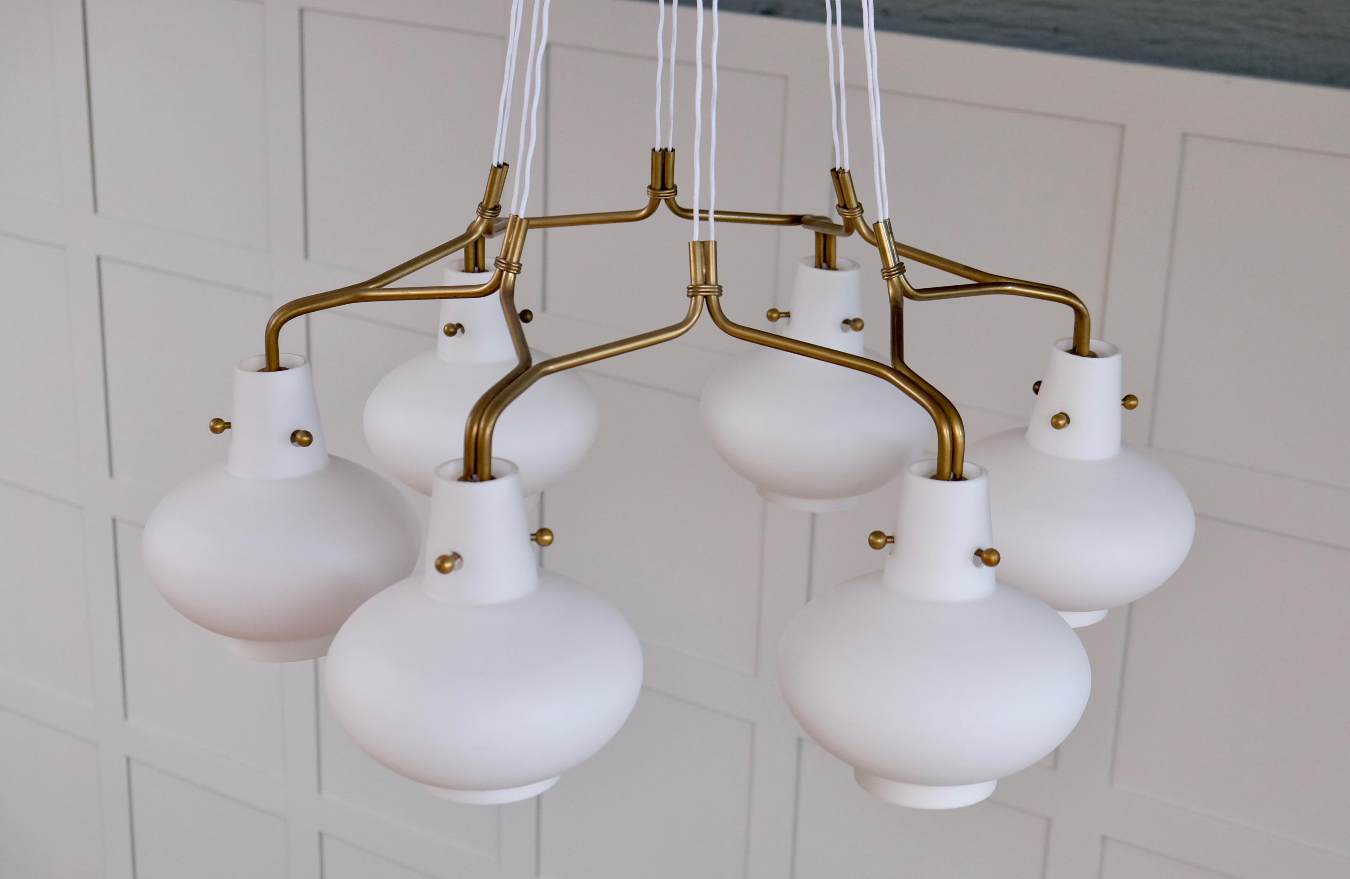 Rare Hans Bergström Chandeliers by Ateljé Lyktan, 1950s For Sale 1