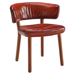 Rare Hans-Christian Hansen and Viggo Jörgensen Original Red Leather Chair
