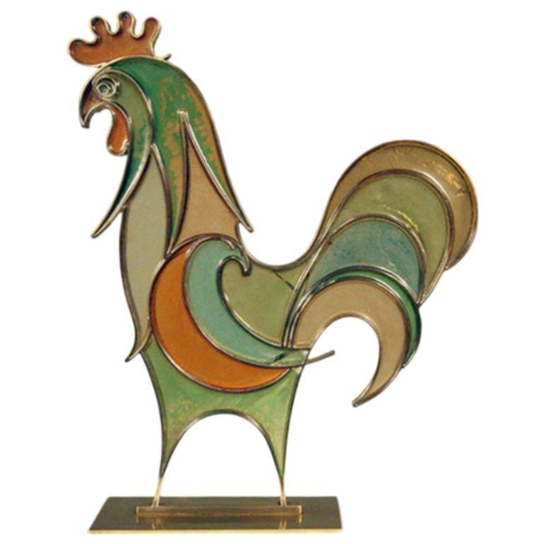 Art Deco Rare Hans Hagenauer Rooster and Parrot Figures For Sale