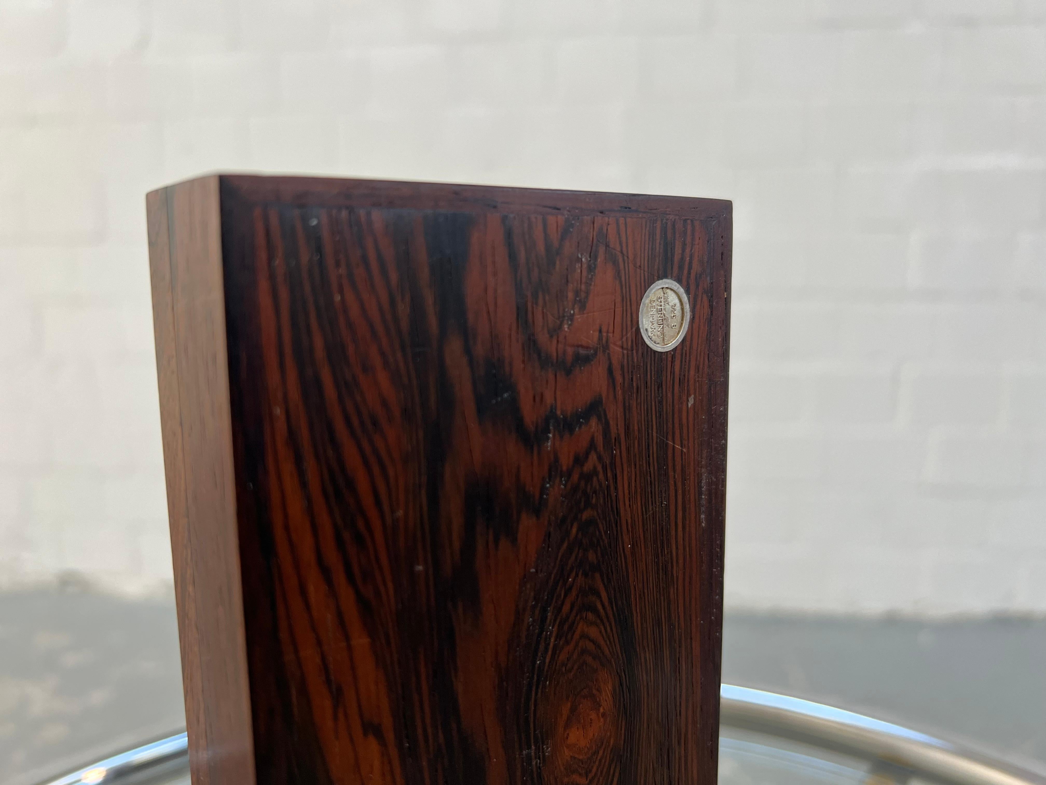 Rare Hans Hansen Double Box in Rosewood with Sterling Silver Inlay 6