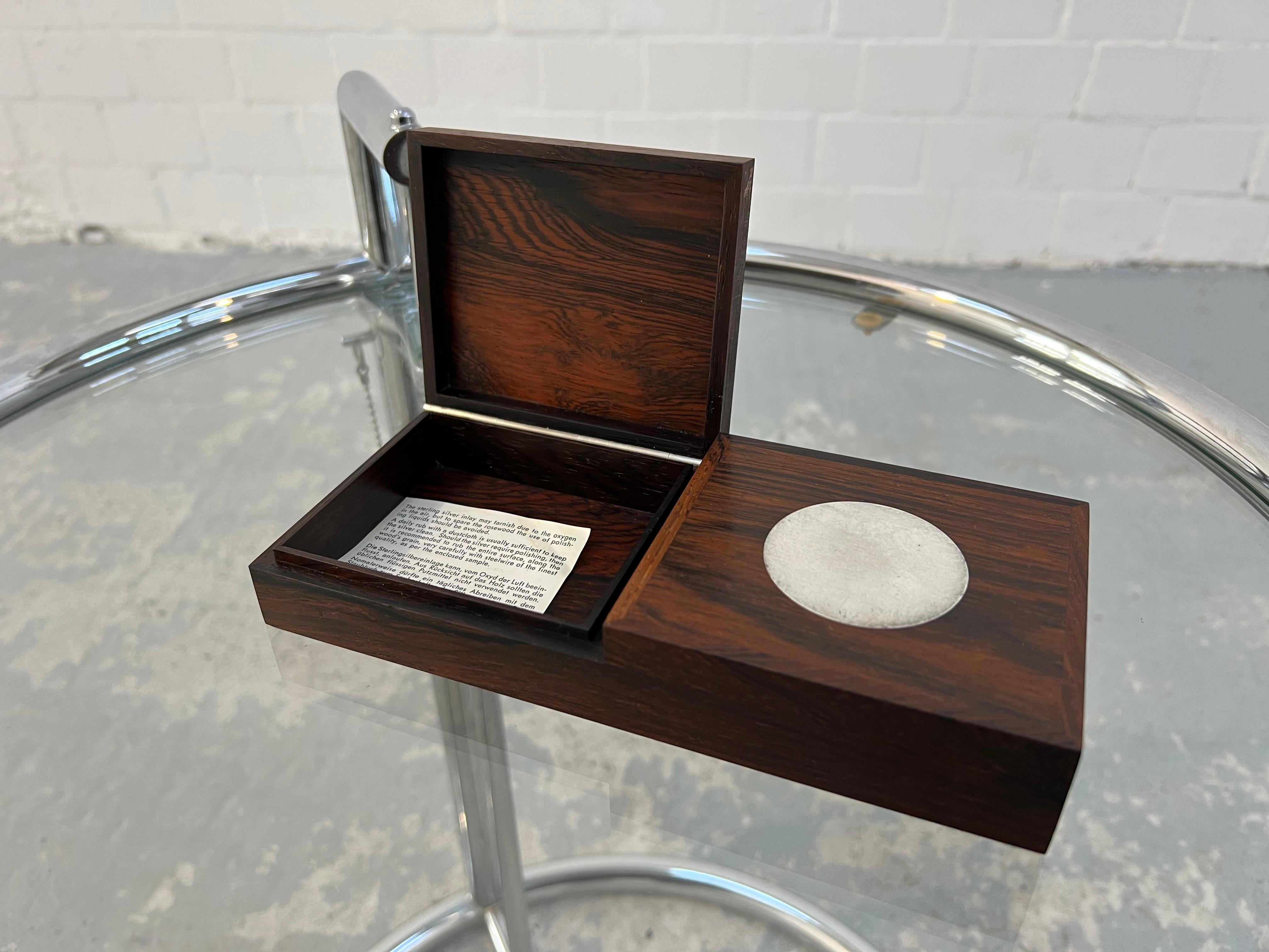 Scandinavian Modern Rare Hans Hansen Double Box in Rosewood with Sterling Silver Inlay