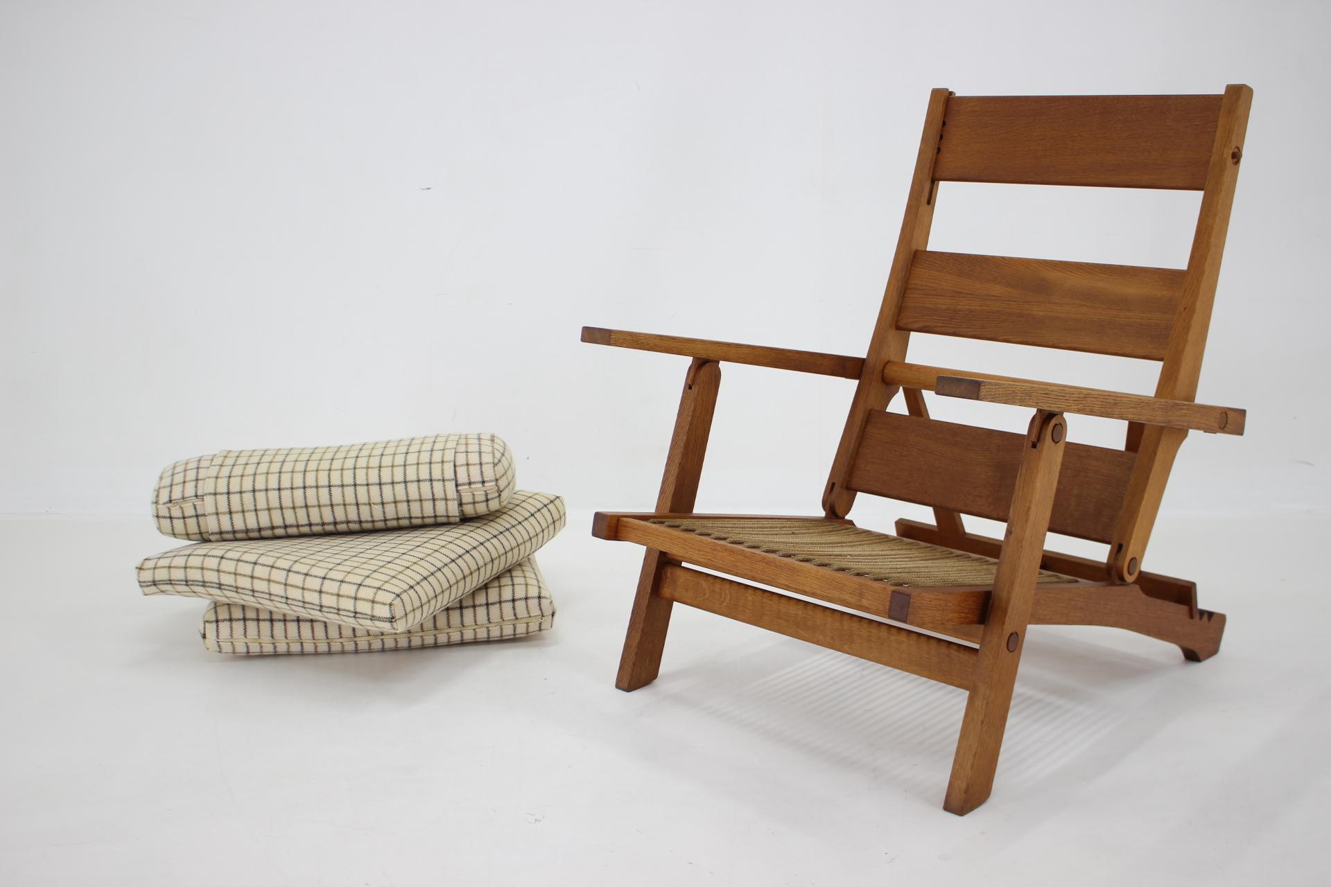 Rare Hans J. Wegner  Oak Reclining Lounge Chair Model AP71, Denmark 1968  For Sale 6