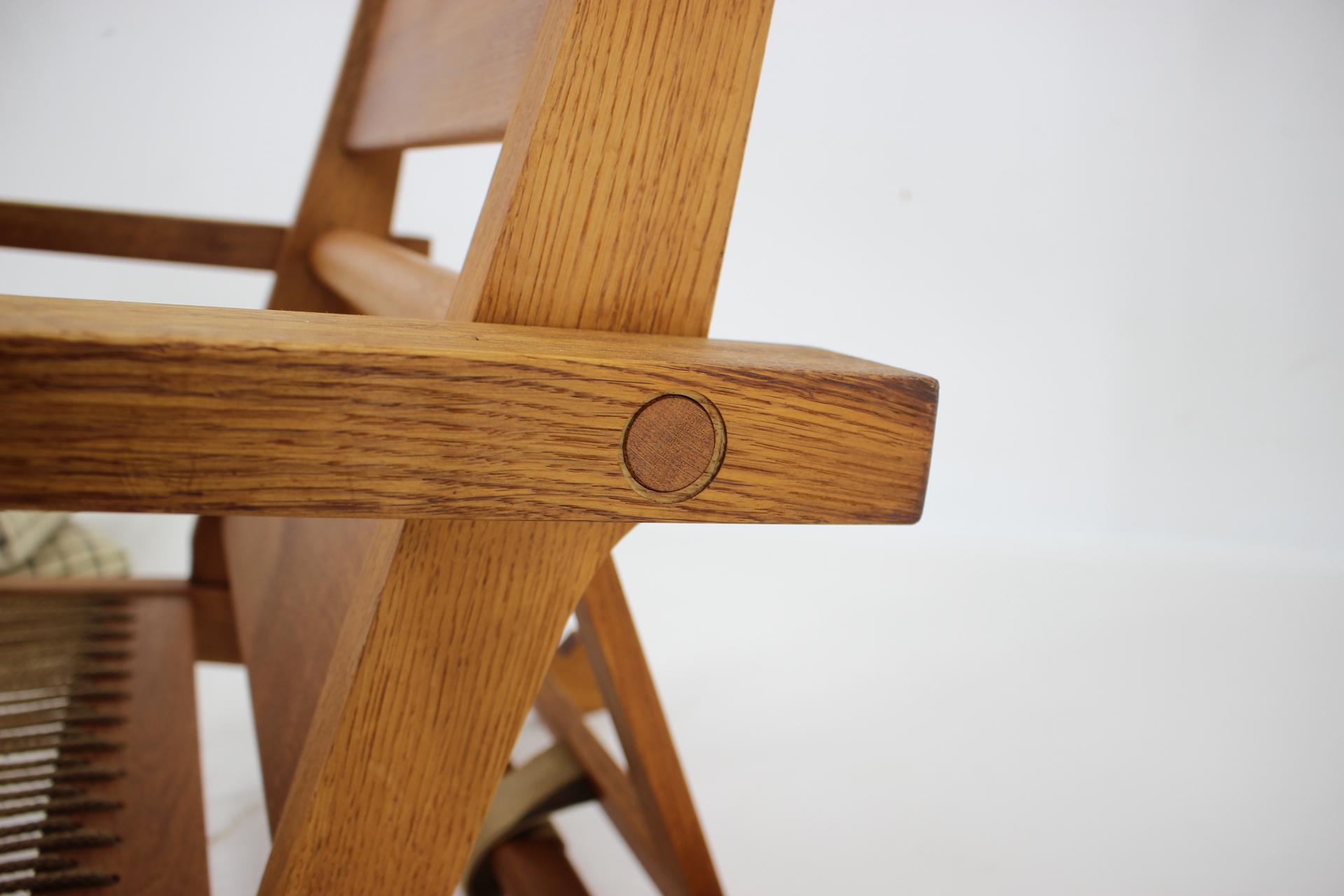 Rare Hans J. Wegner  Oak Reclining Lounge Chair Model AP71, Denmark 1968  For Sale 10