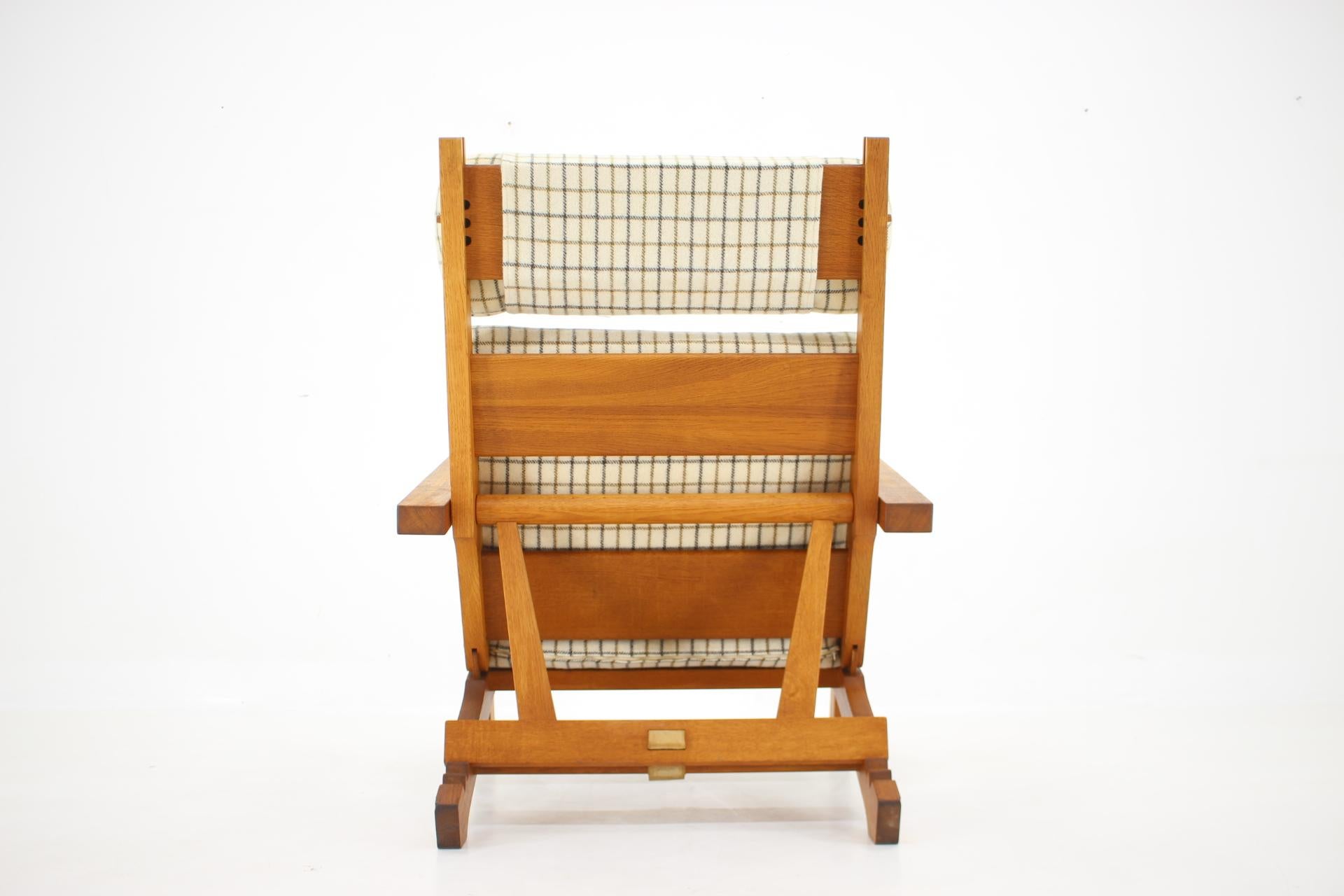 Rare Hans J. Wegner  Oak Reclining Lounge Chair Model AP71, Denmark 1968  For Sale 3