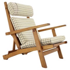 Vintage Rare Hans J. Wegner  Oak Reclining Lounge Chair Model AP71, Denmark 1968 