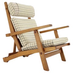 Rare Hans J. Wegner  Oak Reclining Lounge Chair Model AP71, Denmark 1968