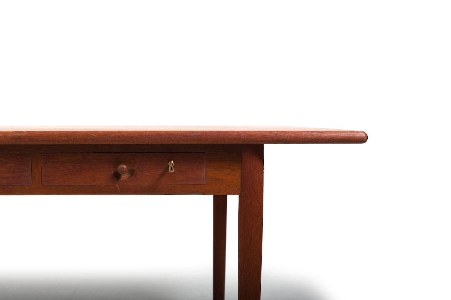 Scandinavian Modern Rare Hans J. Wegner PP-312 Teak Desk 1960s. For Sale