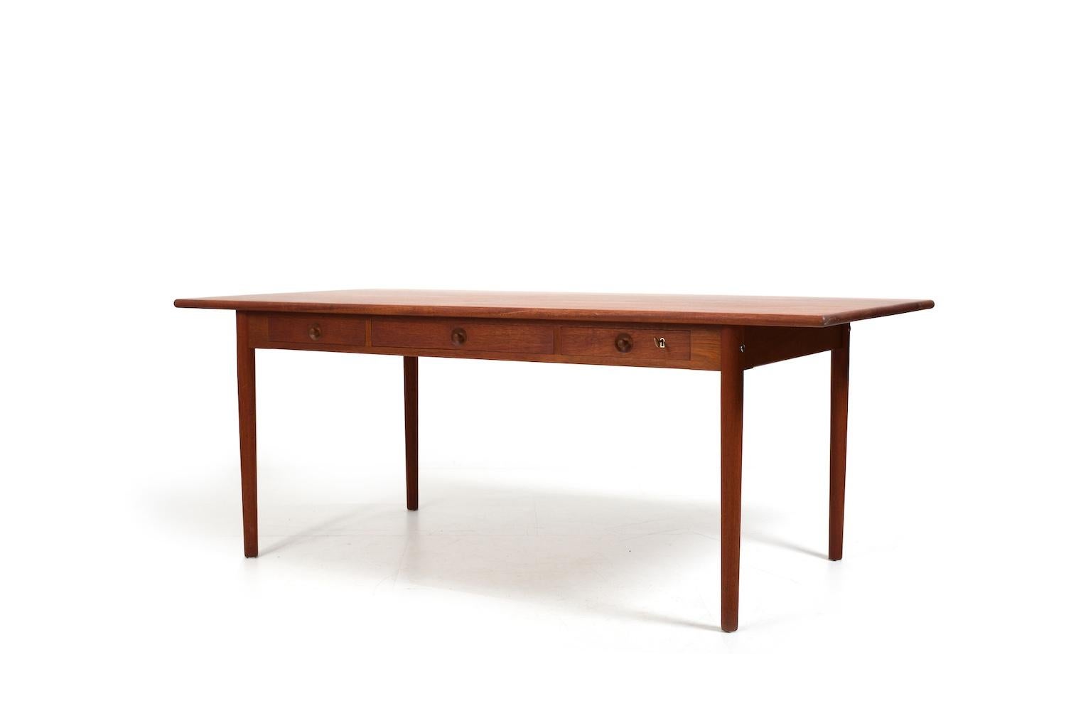 Rare Hans J. Wegner PP-312 Teak Desk 1960s. For Sale 2