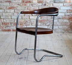 Rare Hans & Wassili Luckhardt Cantilever Cabinet Chair, Bauhaus, 1930s