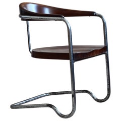Rare fauteuil de rangement cantilever Hans & Wassili Luckhardt, Bauhaus, années 1930
