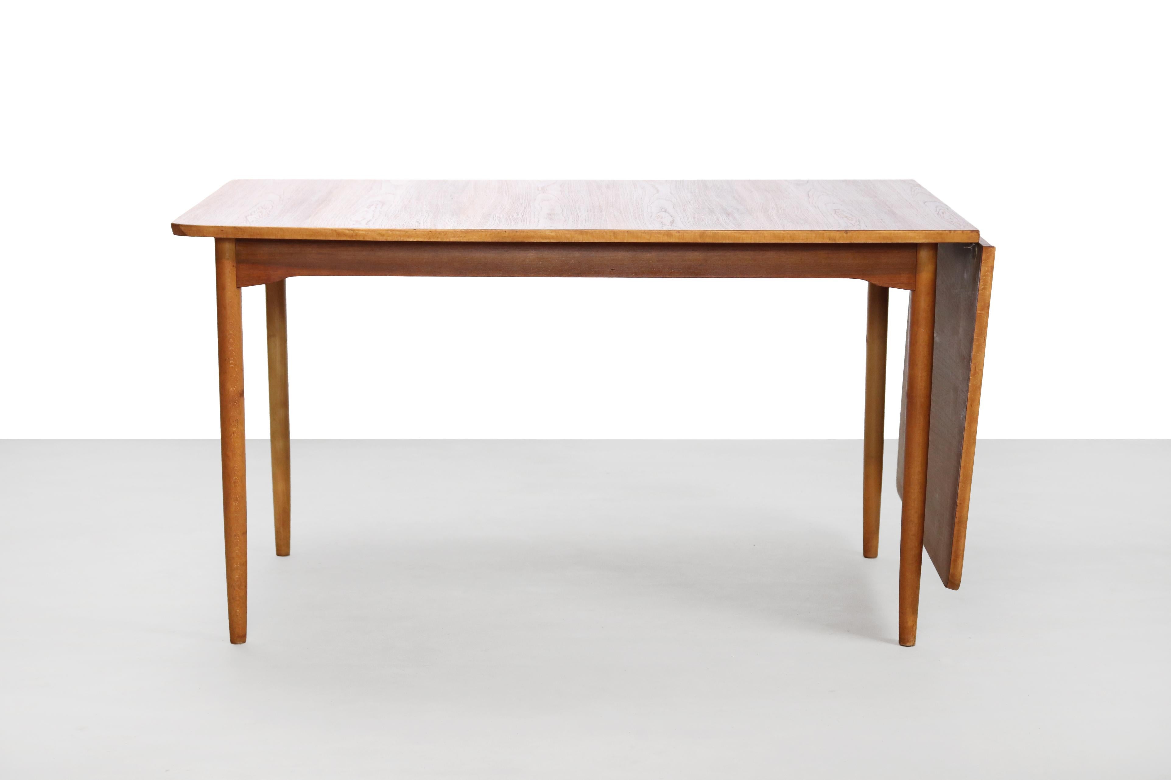 Mid-Century Modern Rare Hans Wegner Drop Leaf Dining Room Table by Andreas Tuck