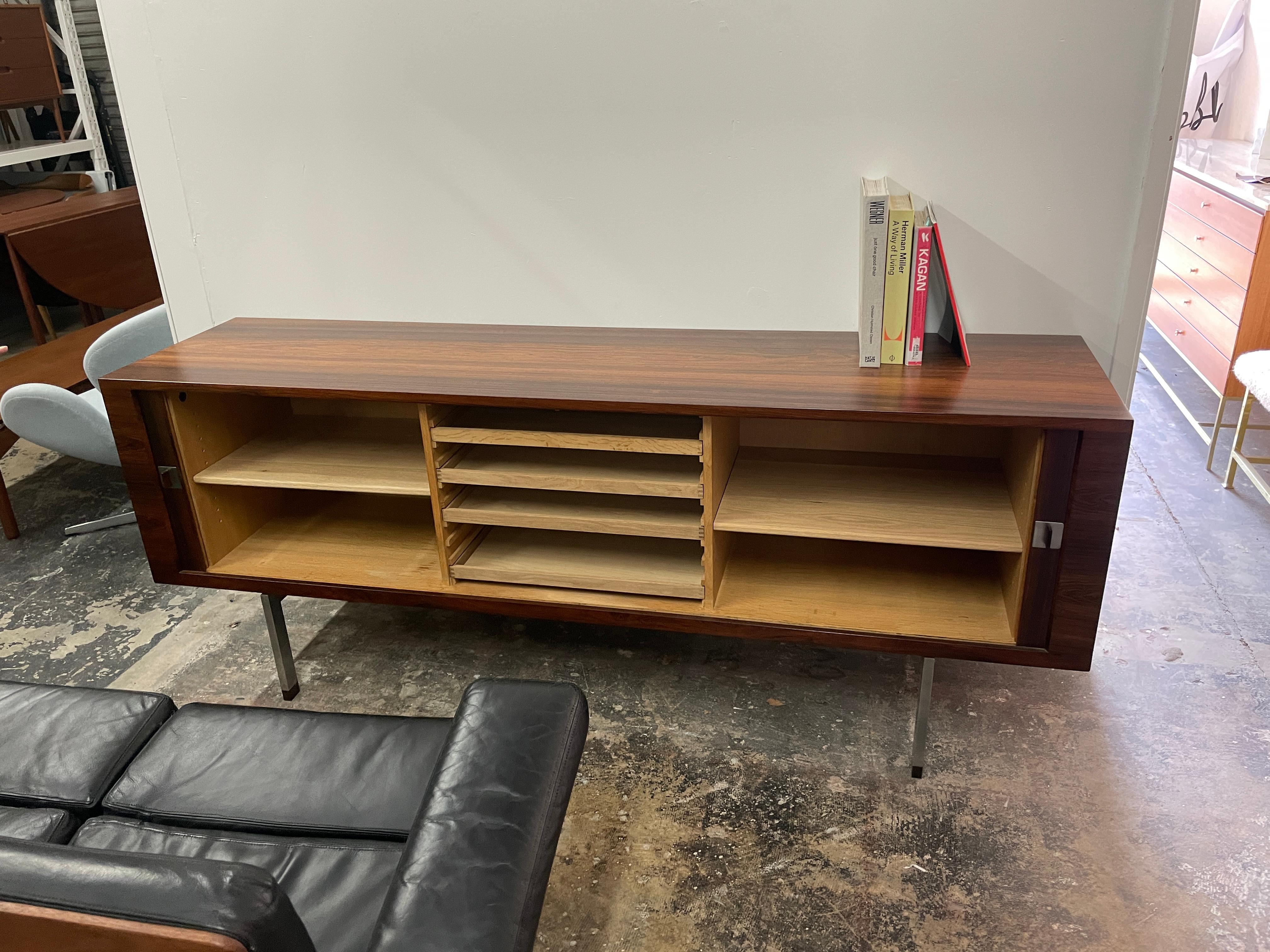 Metal Rare Hans Wegner RY-25 Rosewood Sideboard for Ry Mobler For Sale