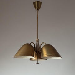 Rare Harald Notini Brass Chandelier, 1940s