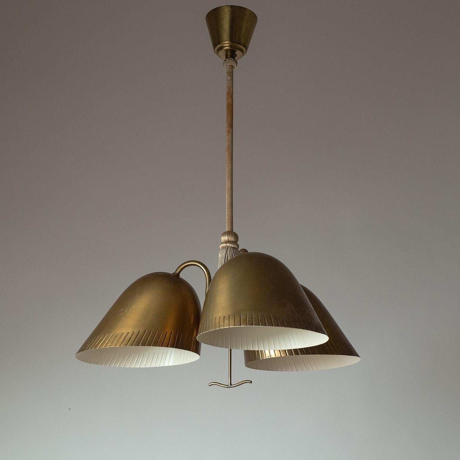 Rare Harald Notini Brass Chandelier, 1940s 1