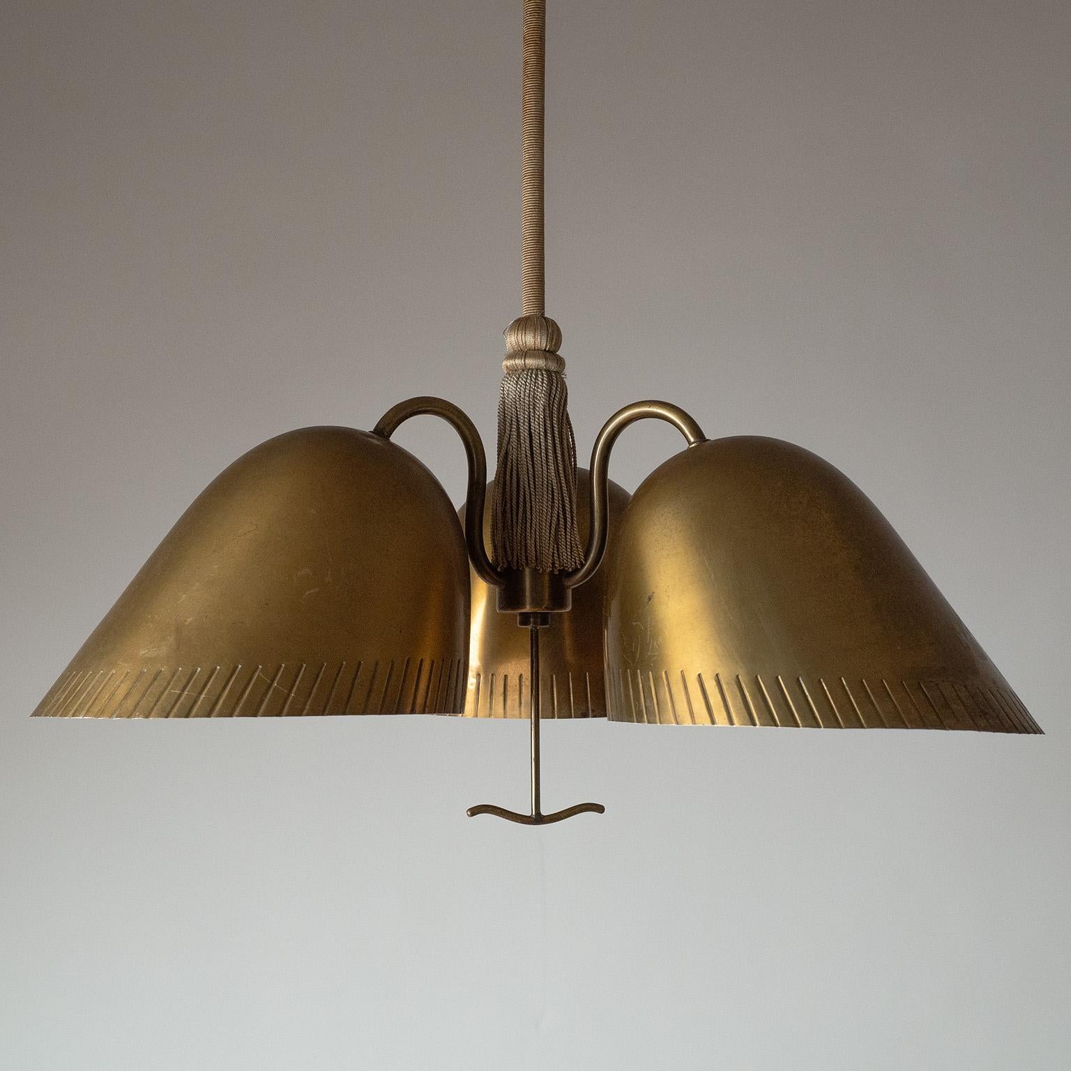 Rare Harald Notini Brass Chandelier, 1940s 2