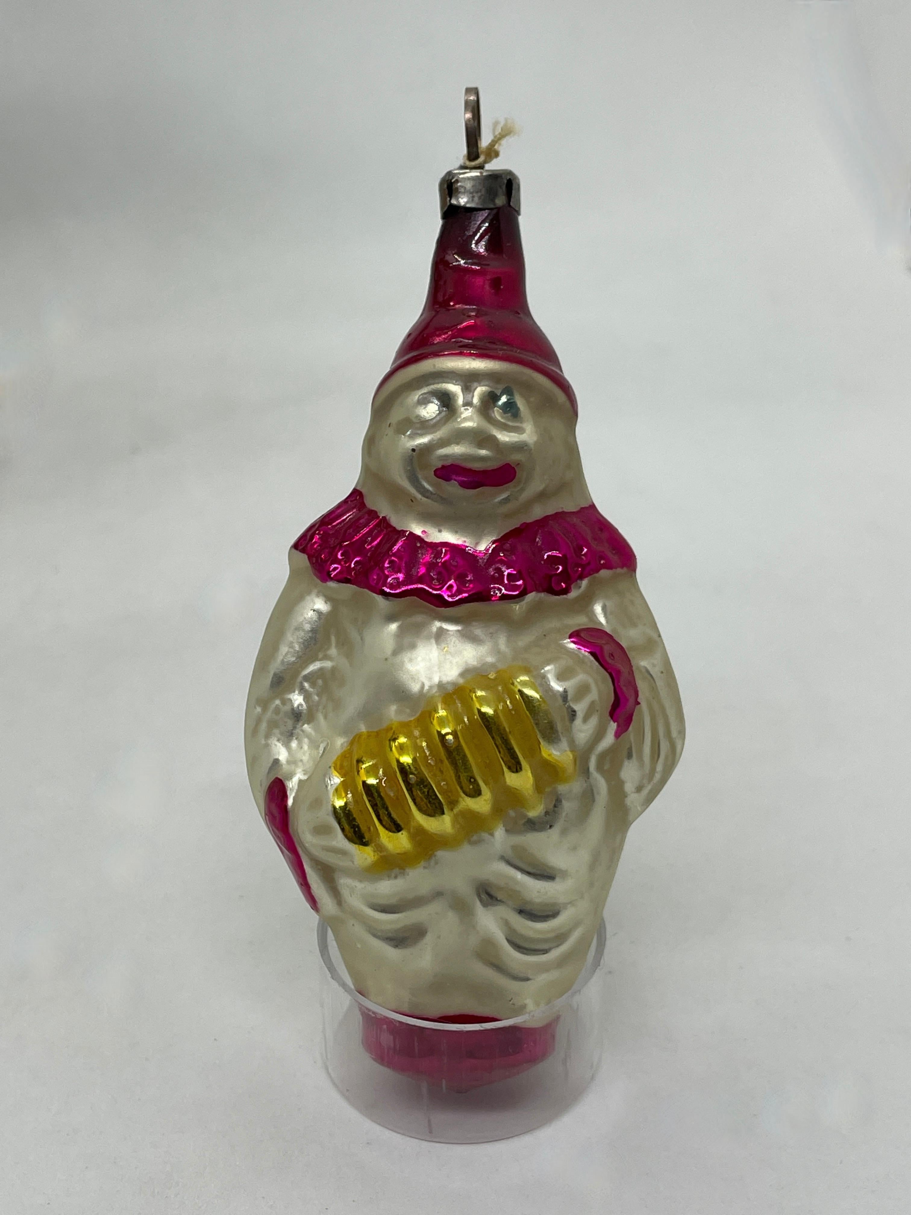 Rare Harlequin and Fish Christmas Ornament Vintage, German, 1930s 1