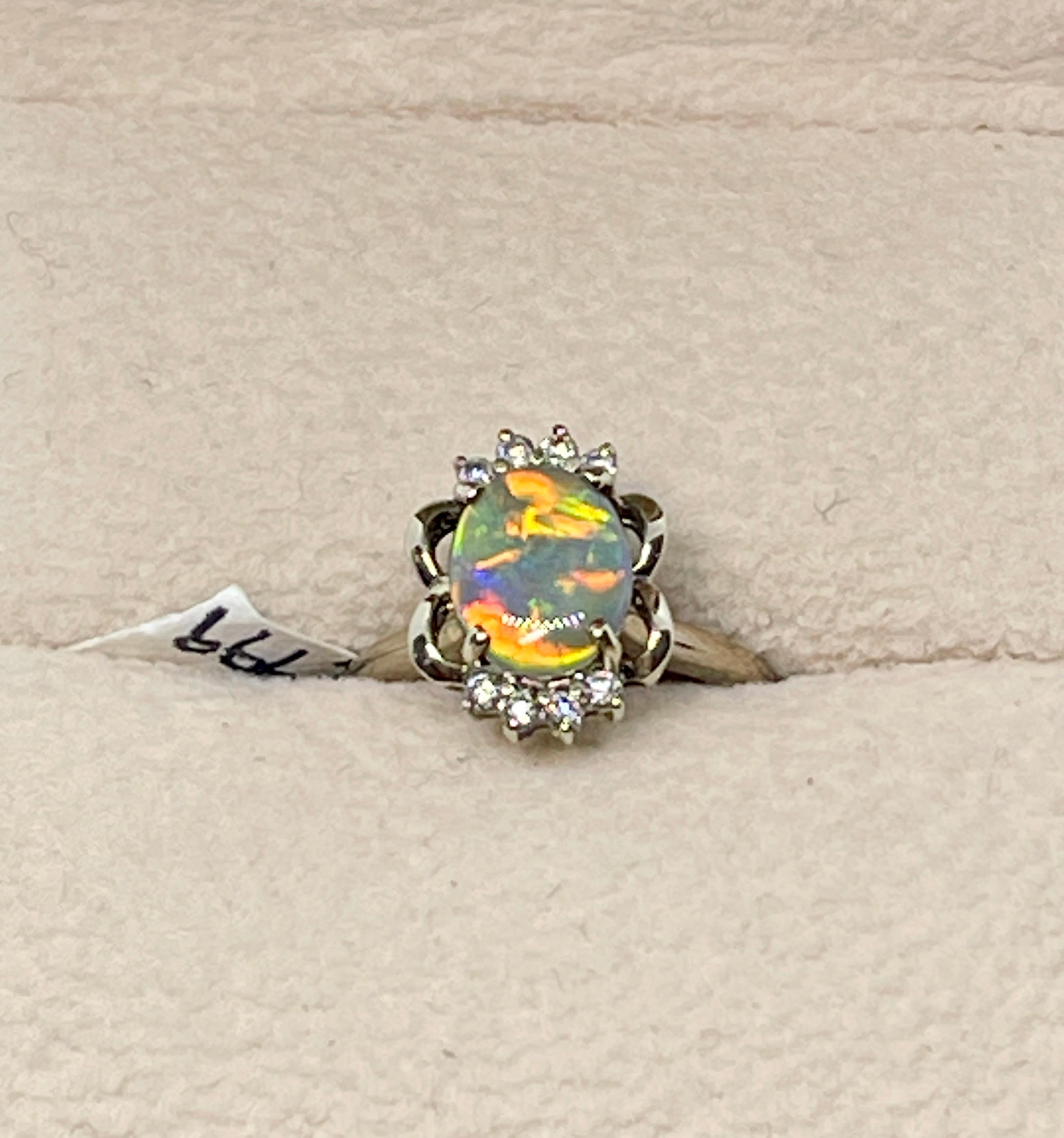 Rare Harlequin Pattern Solid Semi Black Opal Diamond Ring 9ct Gold Valuation In New Condition For Sale In Mona Vale, NSW