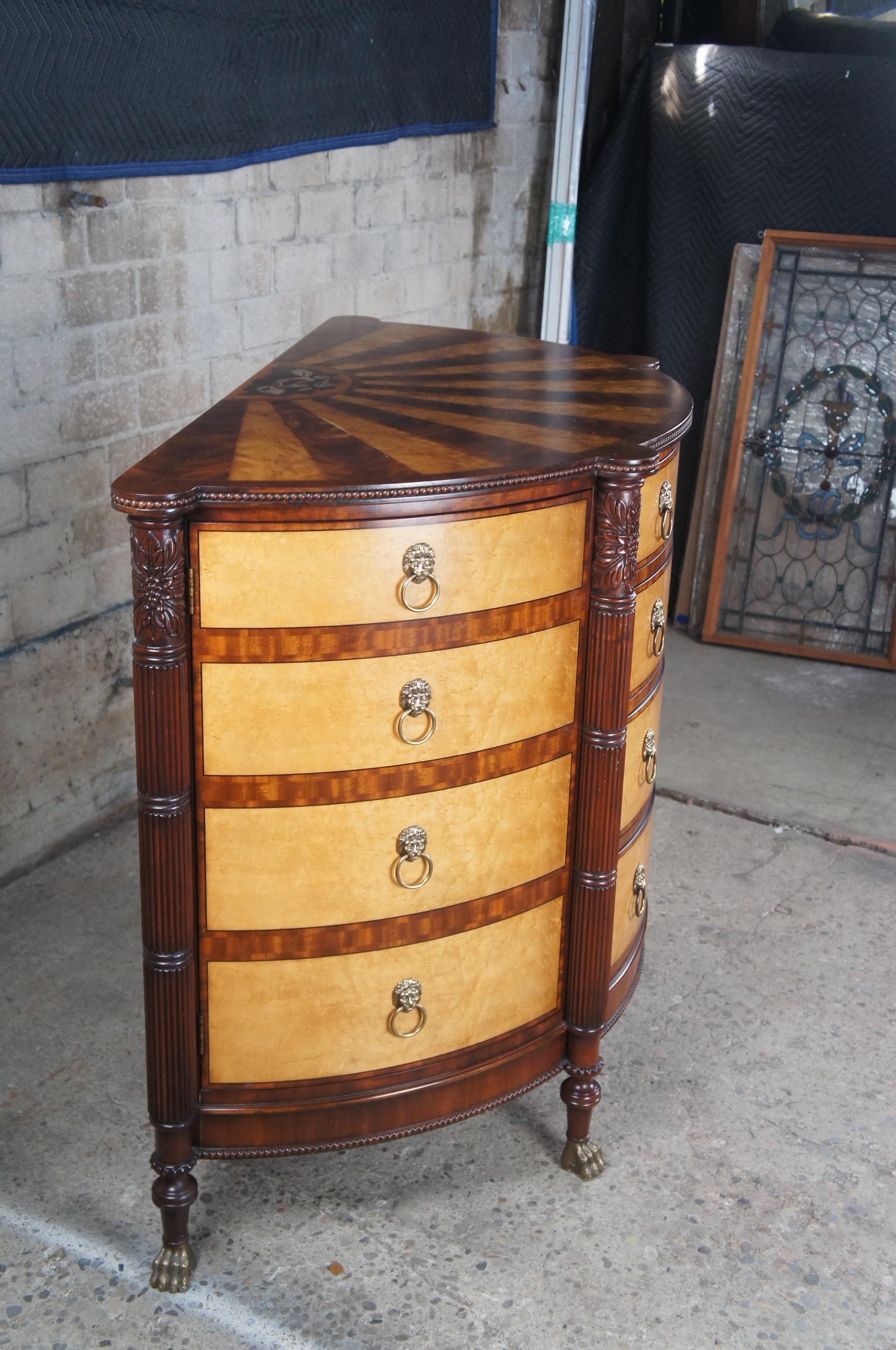 Rare Harold Ionson Seymour Federal Demilune Birdseye Commode Console Cabinet For Sale 7