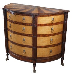 Rare Harold Ionson Seymour Federal Demilune Birdseye Commode Console Cabinet