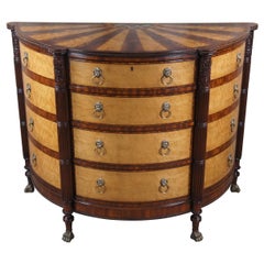 Rare Harold Ionson Seymour Federal Demilune Birdseye Commode Console Cabinet