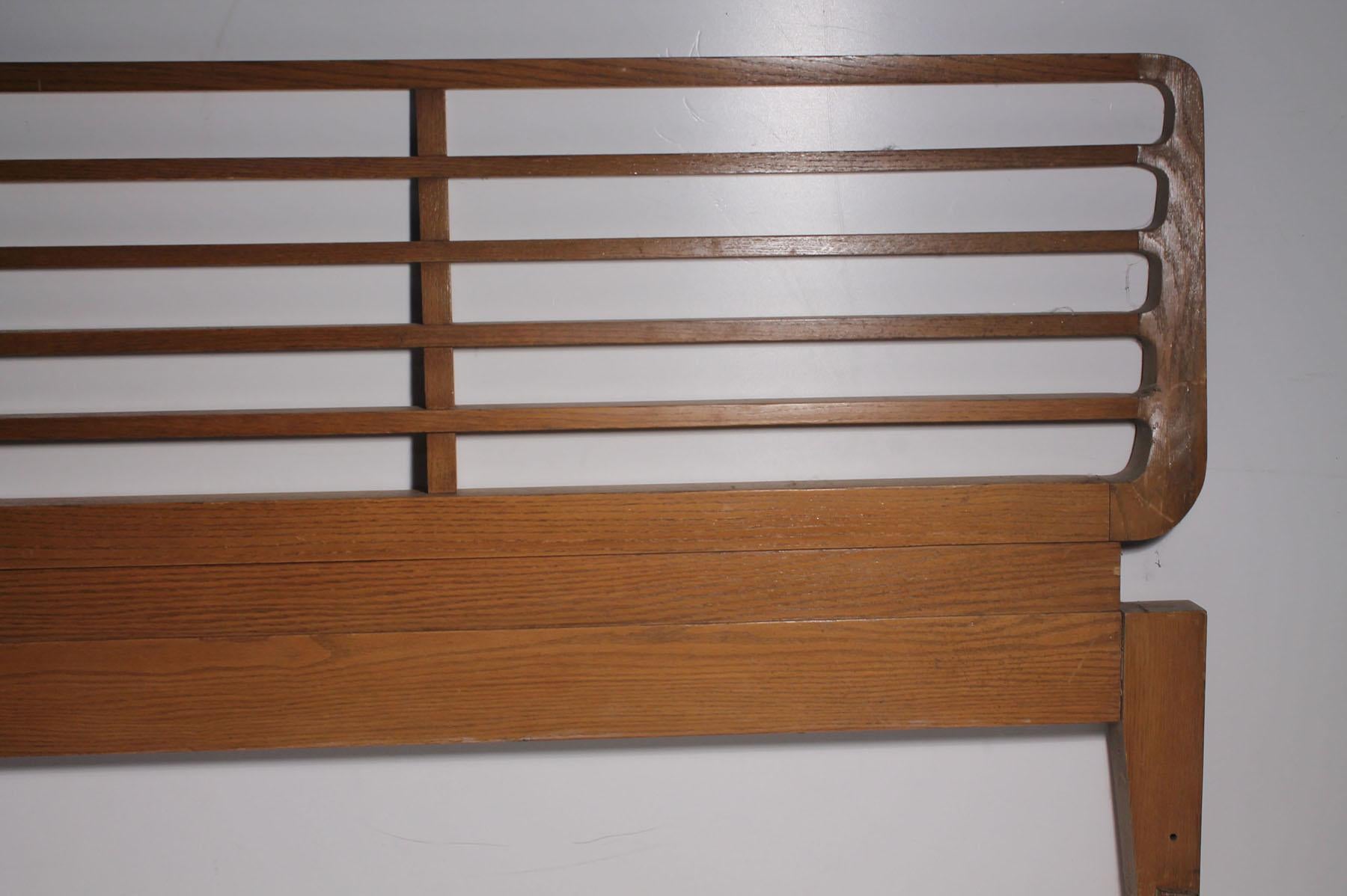 Wood Rare Harold Schwartz Headboard Bed for Romweber For Sale