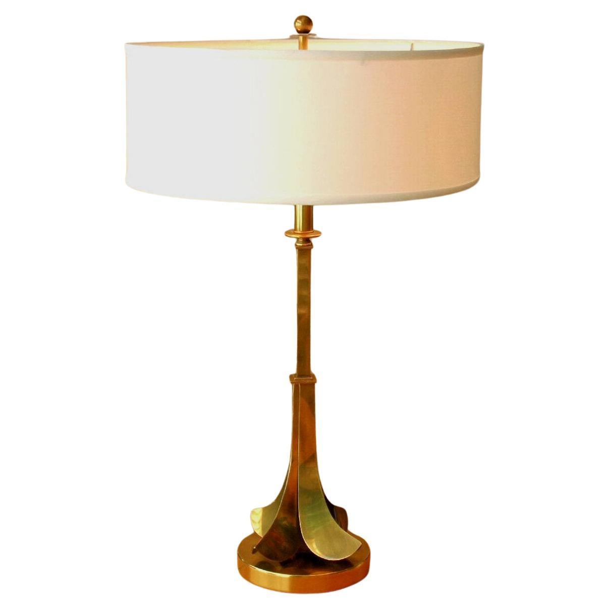 Rare HART Associates Mid Century Modern Brass Abstract Palm Celebrity Table Lamp For Sale