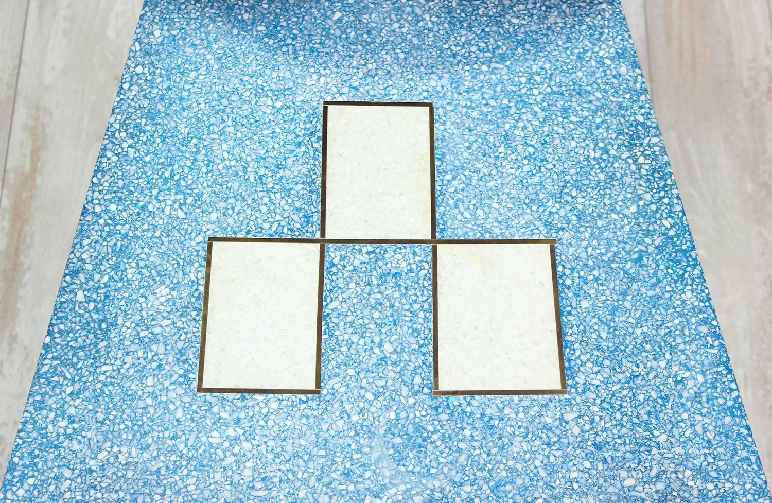 Rare Harvey Probber Blue Terrazzo Floating-Top Side Tables 5