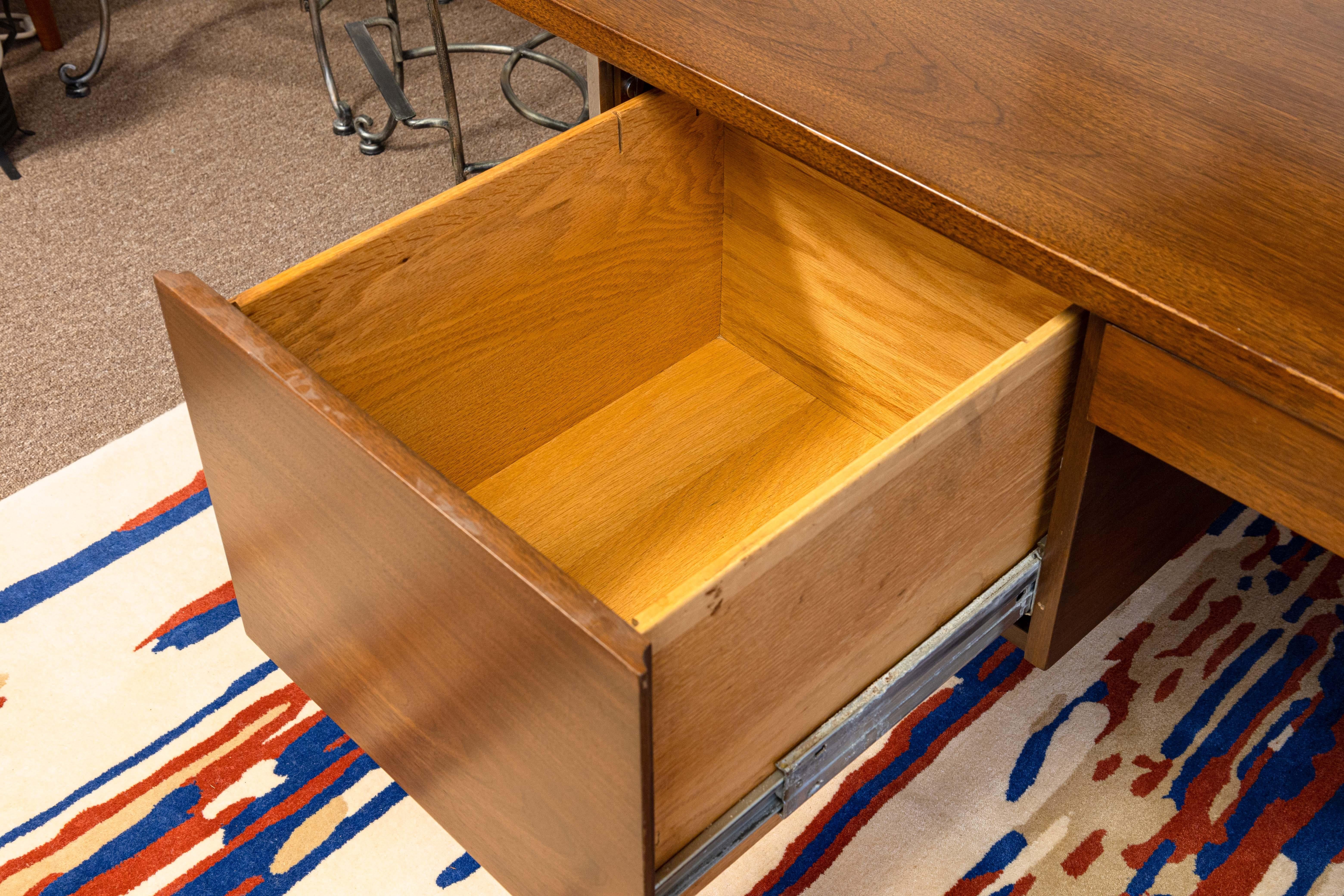 Rare Harvey Probber Mid Century Modern Walnut and Chrome Executive Writing Desk 6