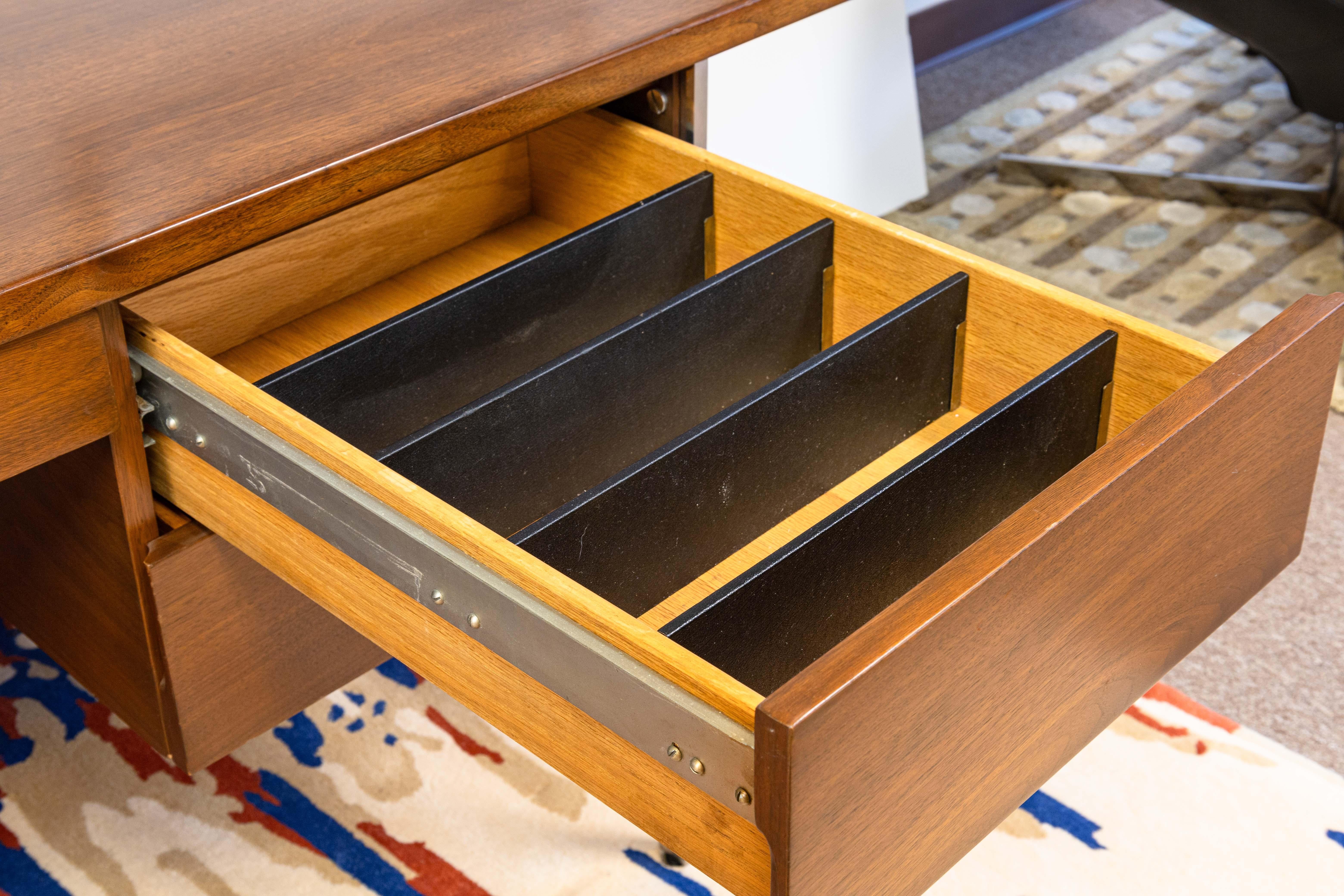 Rare Harvey Probber Mid Century Modern Walnut and Chrome Executive Writing Desk 1