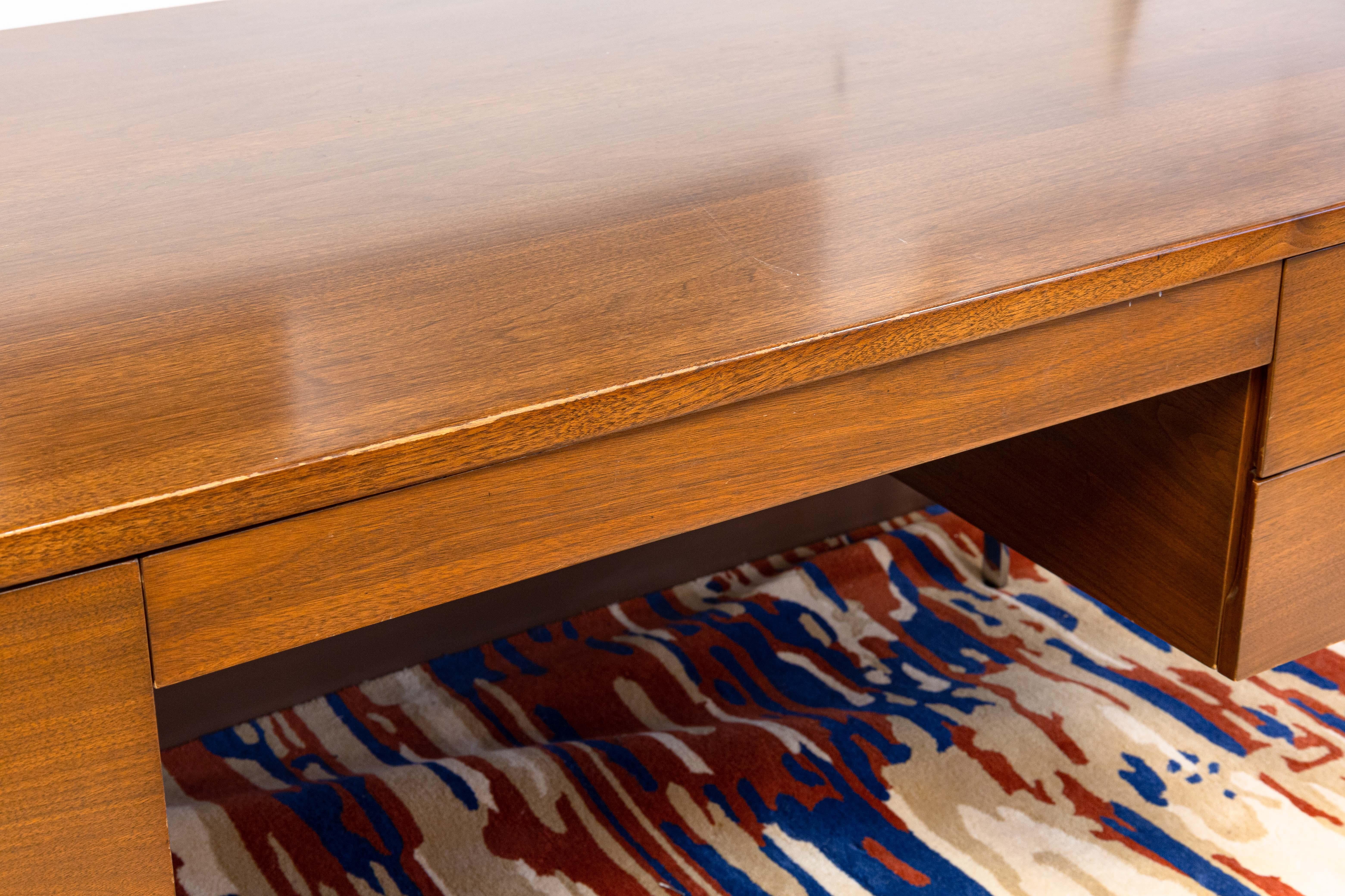 Rare Harvey Probber Mid Century Modern Walnut and Chrome Executive Writing Desk 2